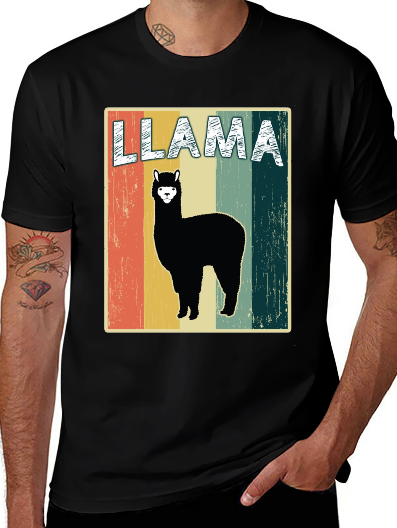 Variant 24 of Retro Llama Graphic T-Shirt - Unisex Tee
