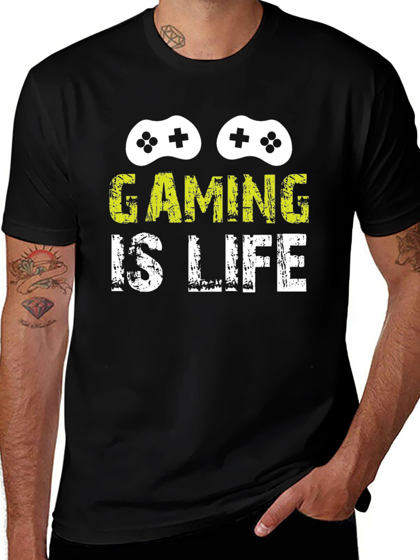 Variant 17 of Gaming Is Life Black T-Shirt