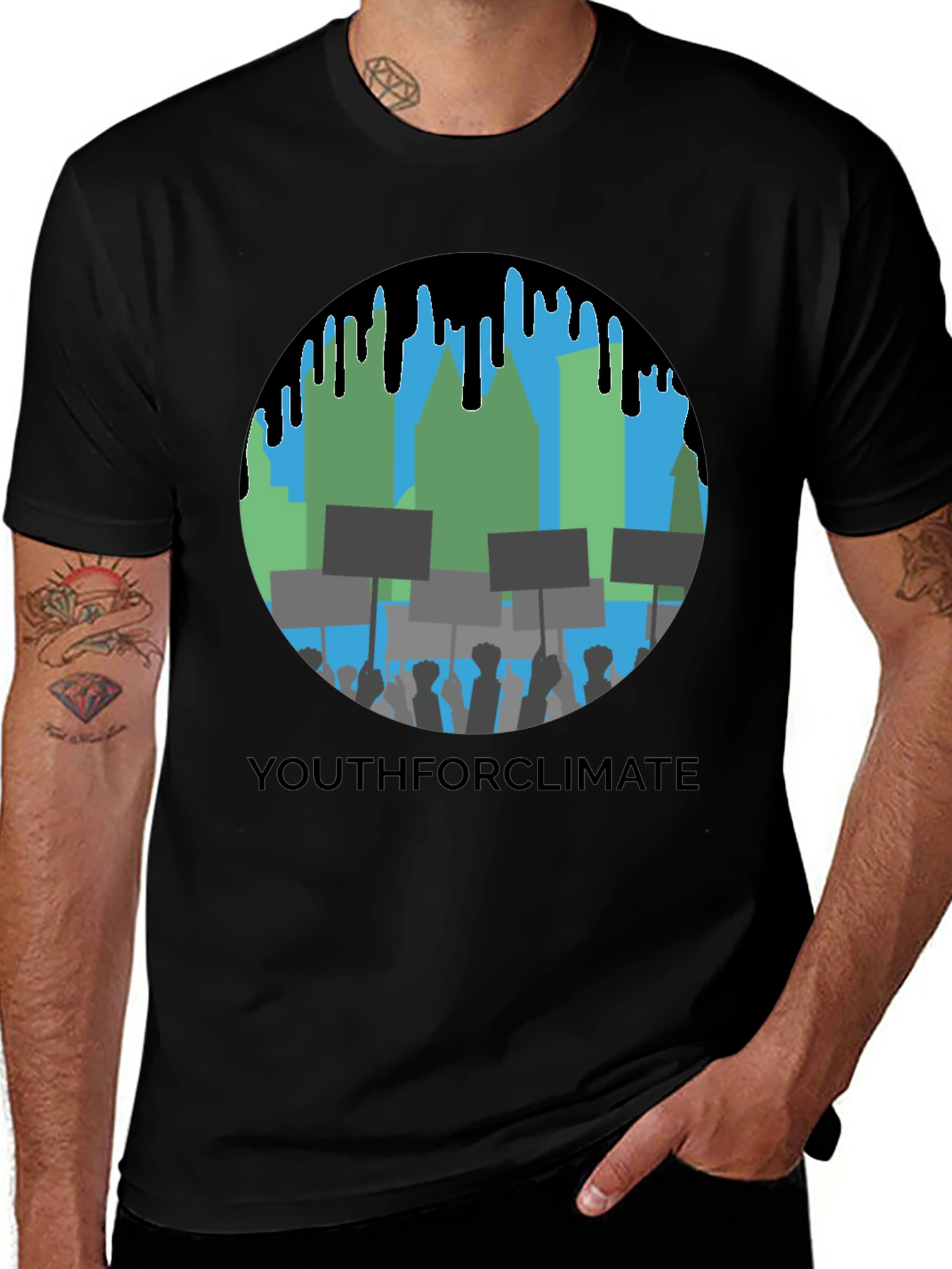 YouthforClimate Graphic Print Black T-Shirt