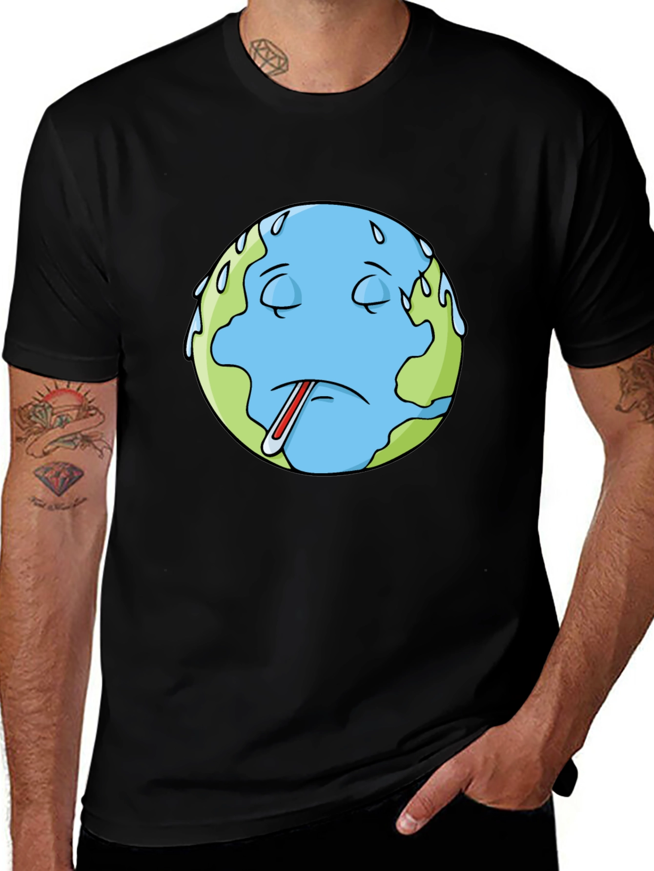 Variant 7 of Earth Sick Day T-Shirt - Global Warming Awareness