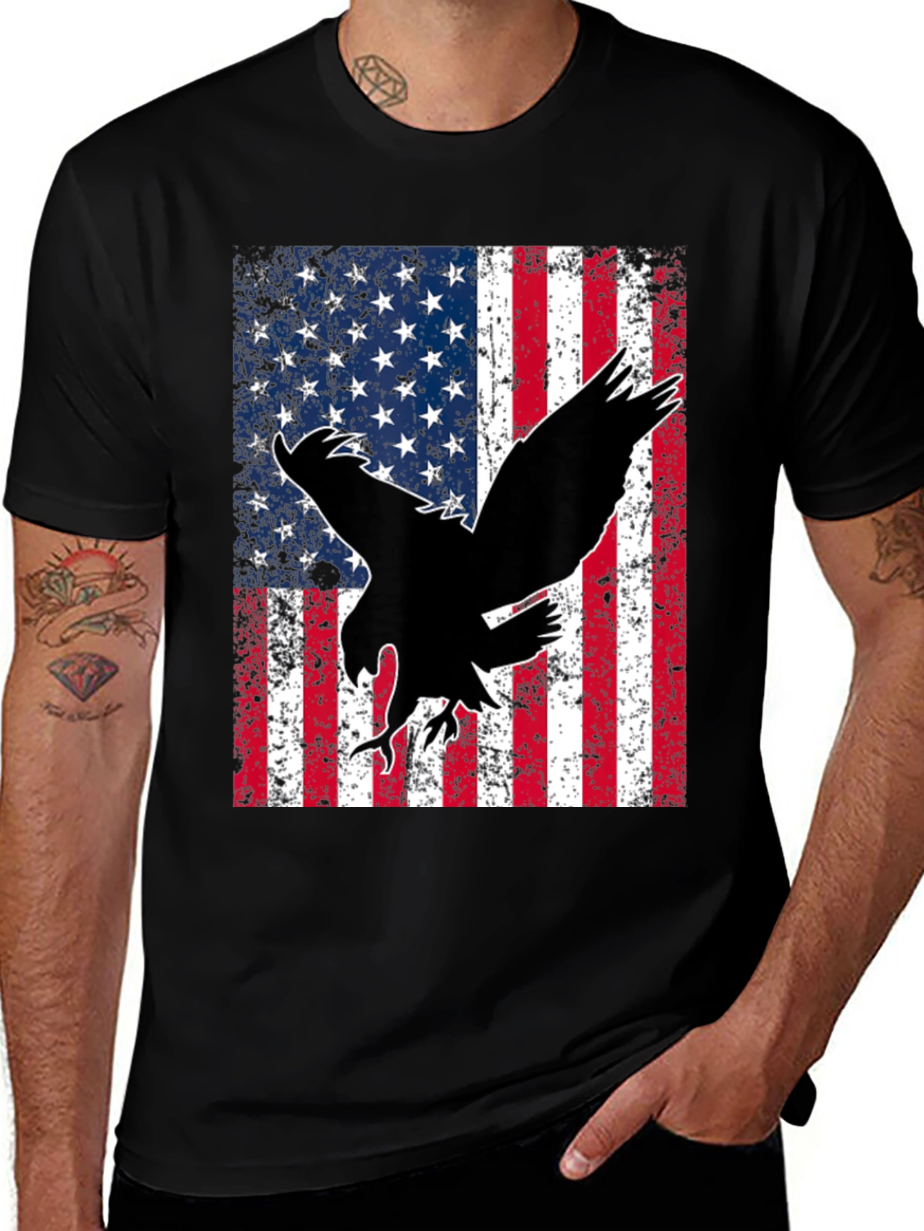 Variant 12 of American Flag Eagle Graphic Tee