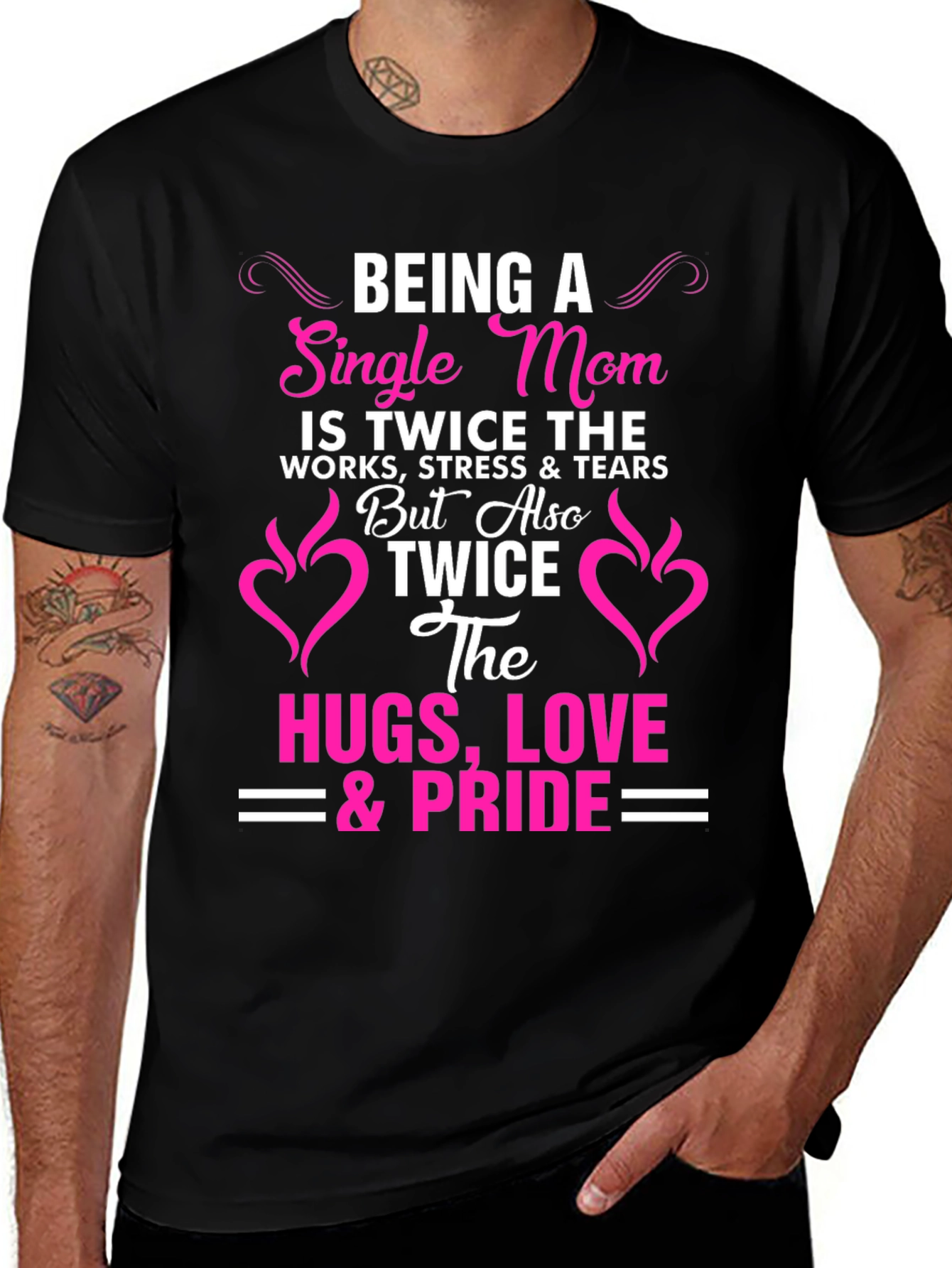 Variant 5 of Single Mom Pride T-Shirt - Twice the Love