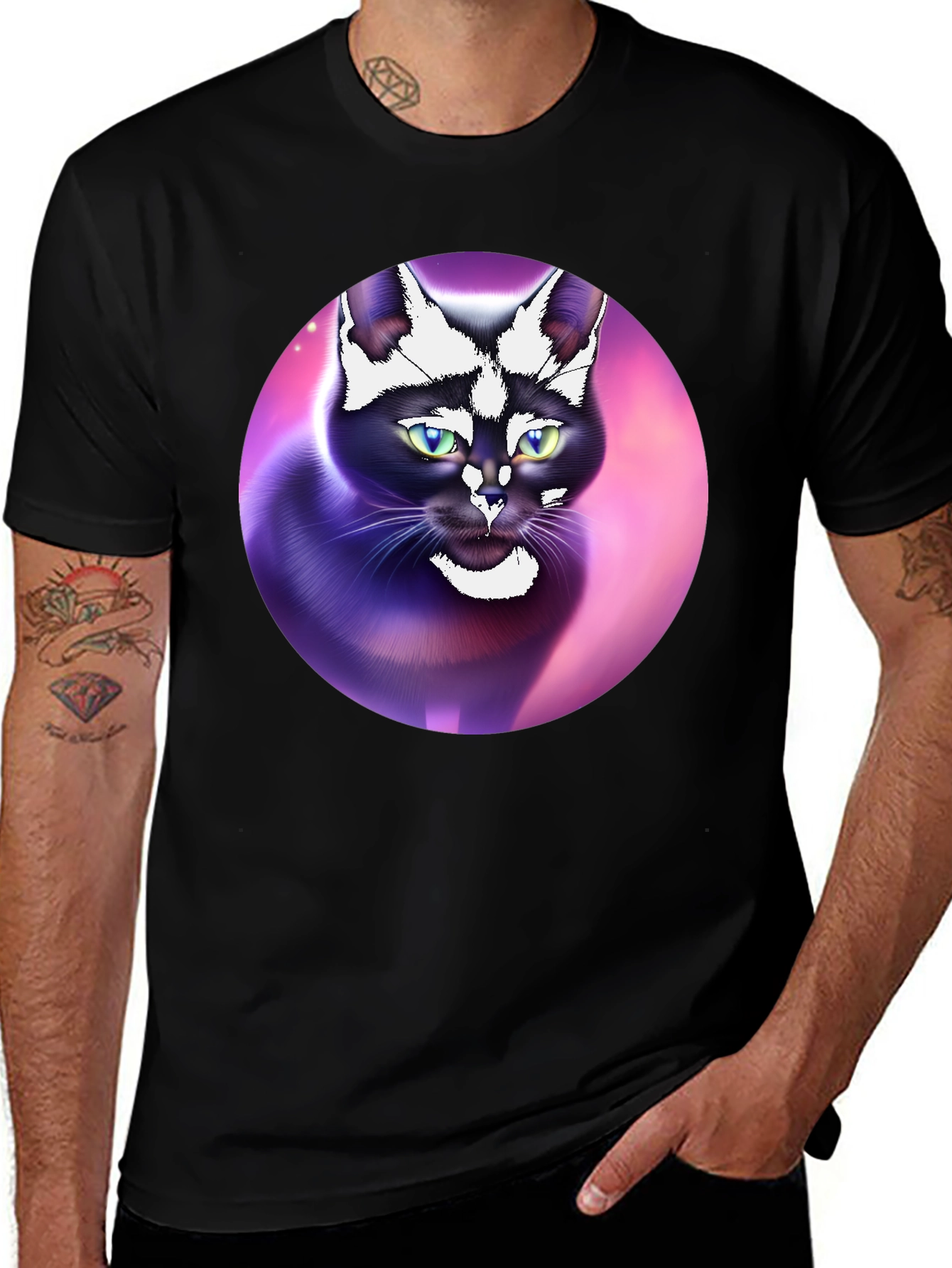 Variant 26 of Black Cat Portrait Graphic Tee