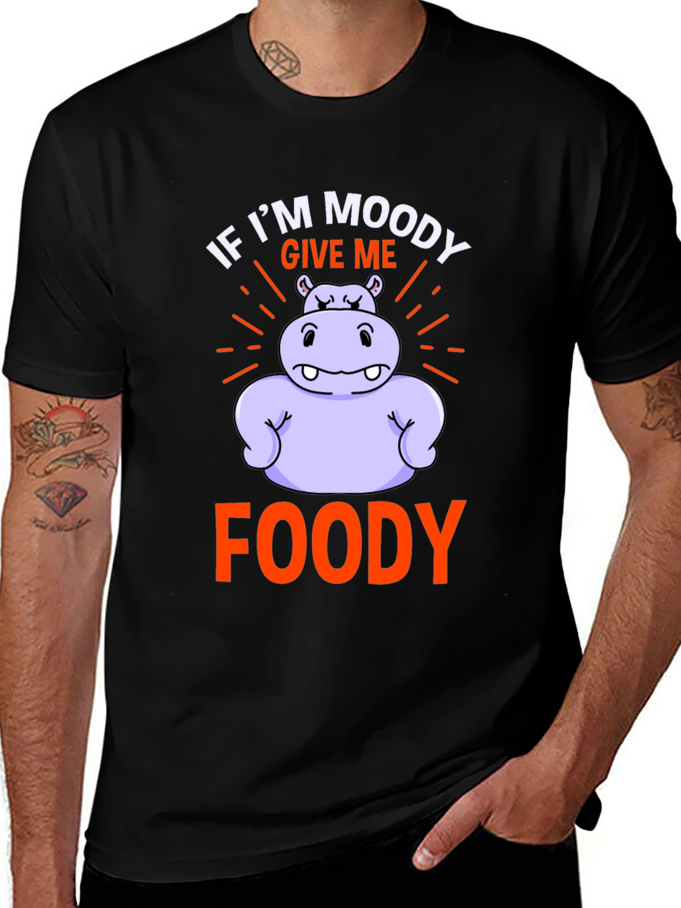 Variant 12 of Moody Foody Hippo Graphic Tee
