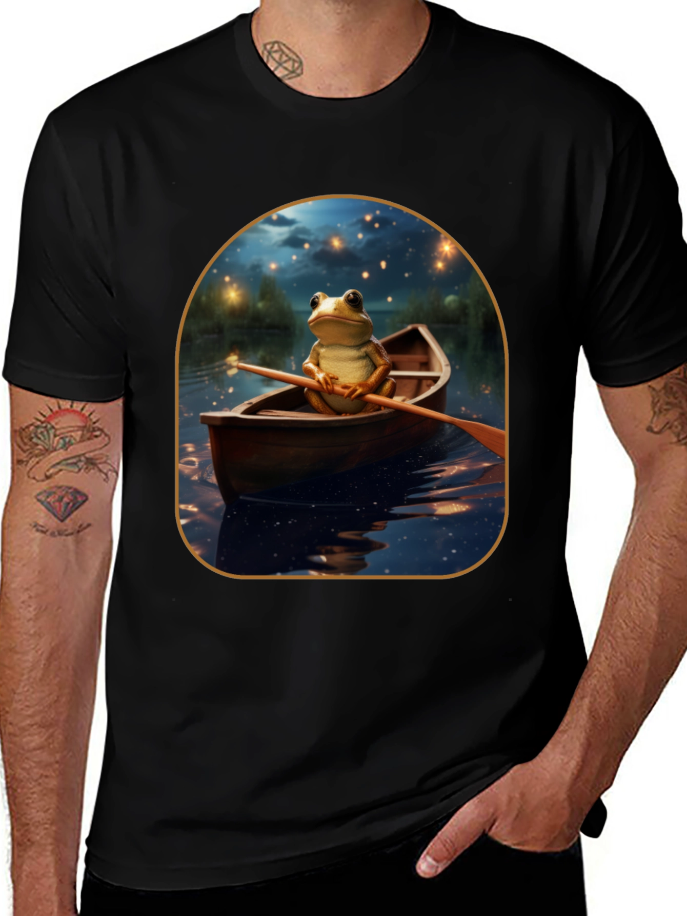 Variant 5 of Frog in Boat T-Shirt - Whimsical Design