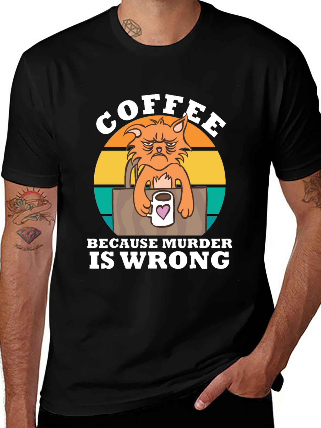 Variant 12 of Coffee Because Murder Is Wrong Cat T-Shirt
