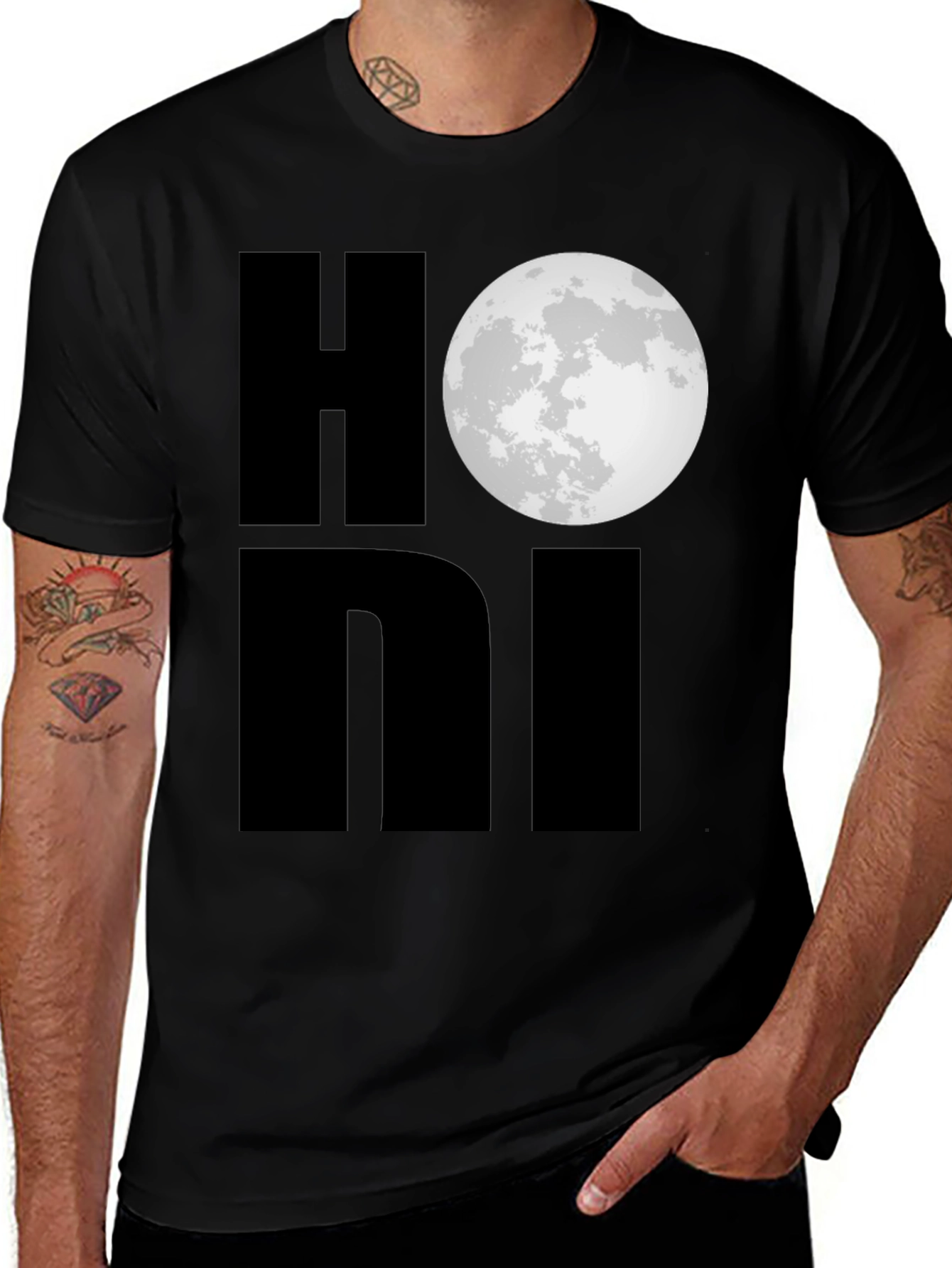 Variant 9 of Honi Moon Graphic Black T-Shirt