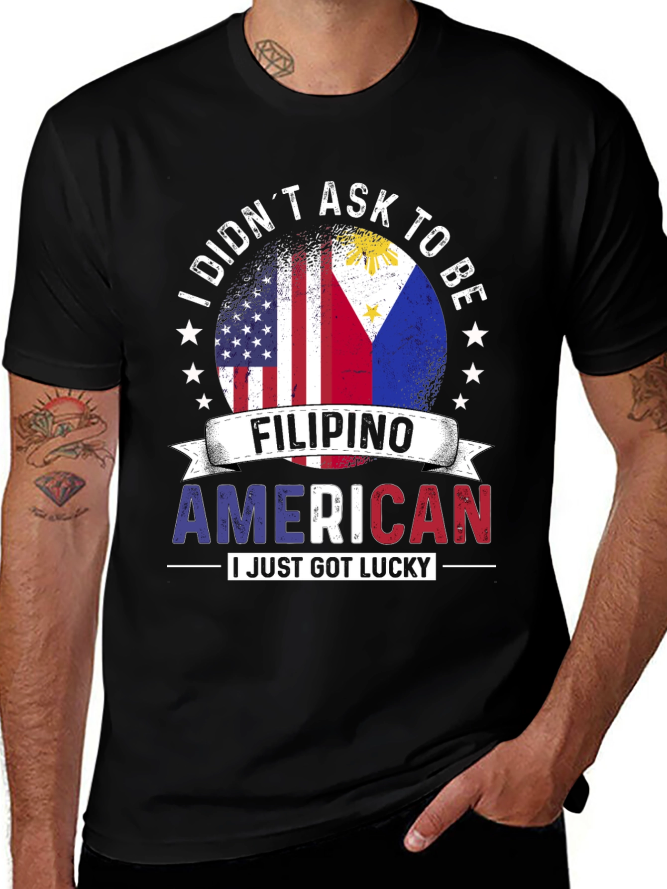Variant 17 of Filipino American Lucky T-Shirt