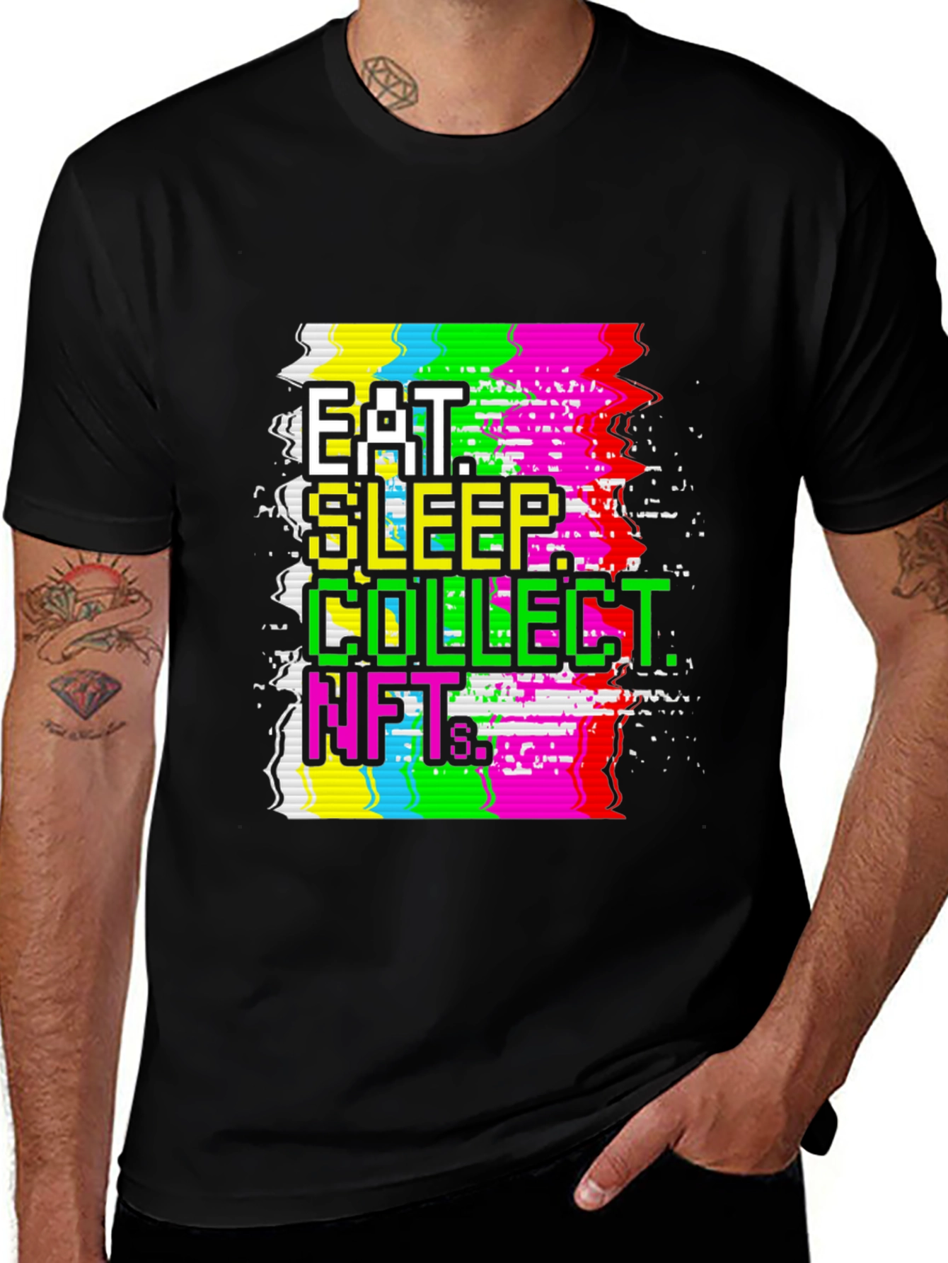 Variant 9 of Eat Sleep Collect NFTs Black Graphic Tee