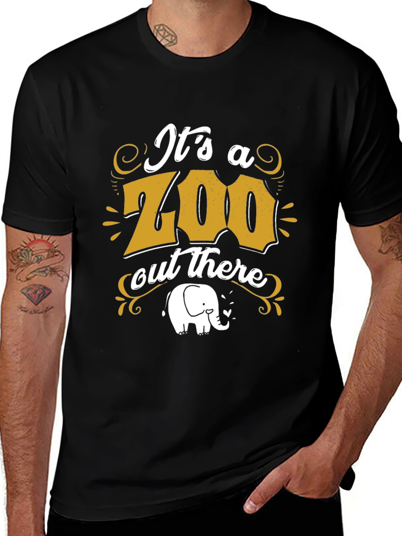Variant 8 of It's a Zoo Out There Men's Black Graphic Tee