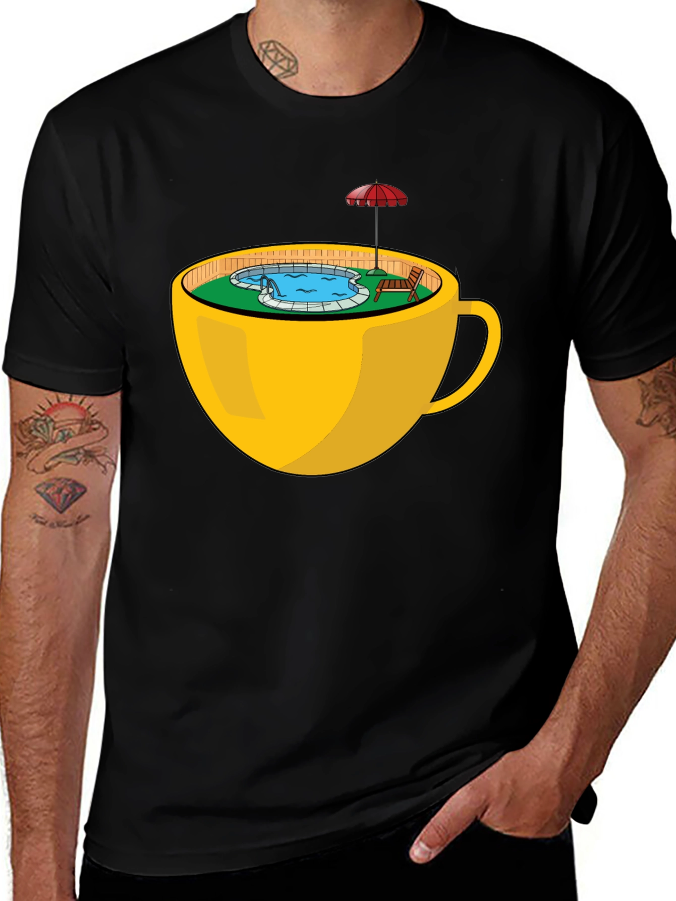 Variant 25 of Teacup Poolside Men's Graphic Tee