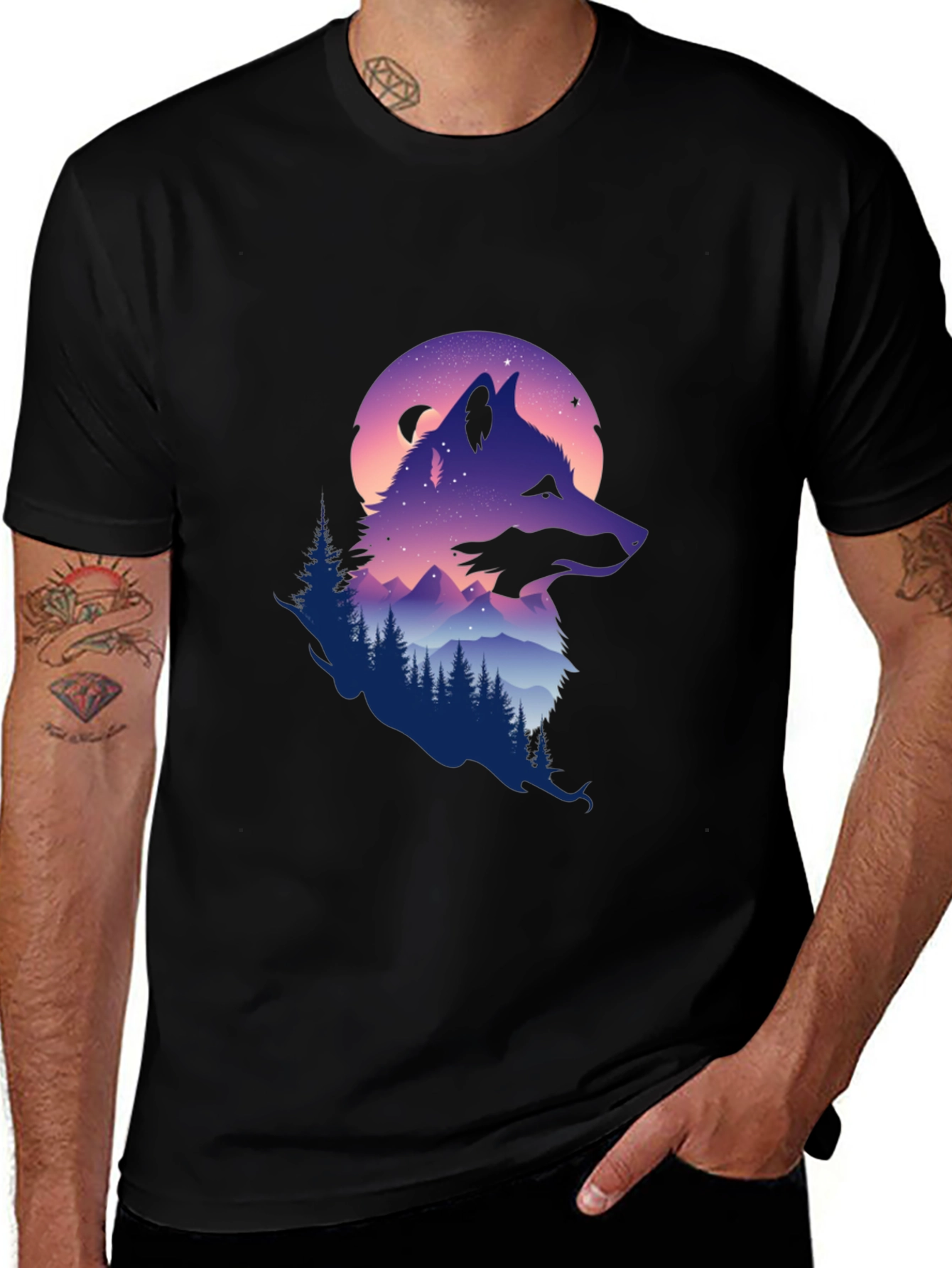 Variant 8 of Wolf & Wilderness Graphic T-Shirt