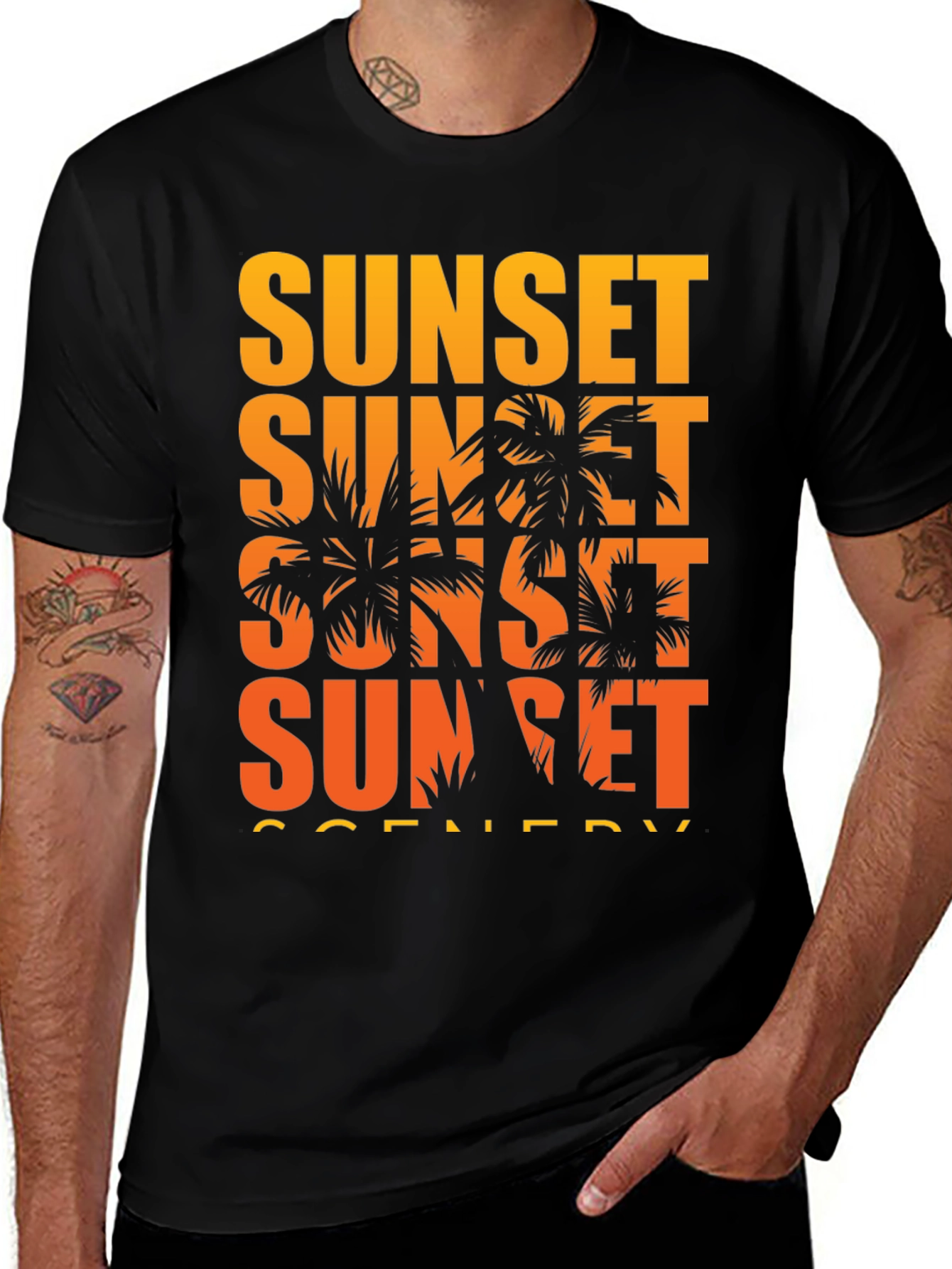 Variant 8 of Sunset Scenery Graphic T-Shirt