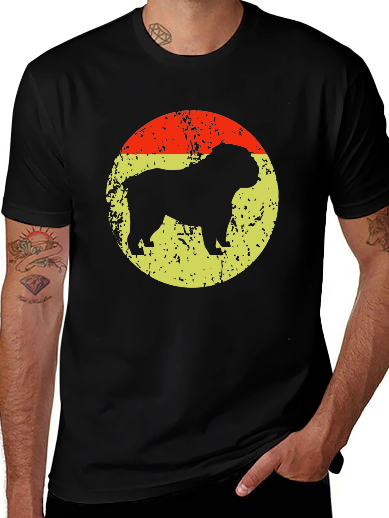 Variant 11 of Bulldog Silhouette Graphic T-Shirt