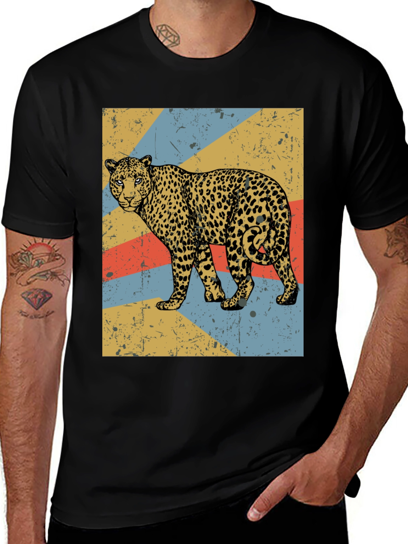 Variant 9 of Vintage Leopard Graphic Tee - Retro Style