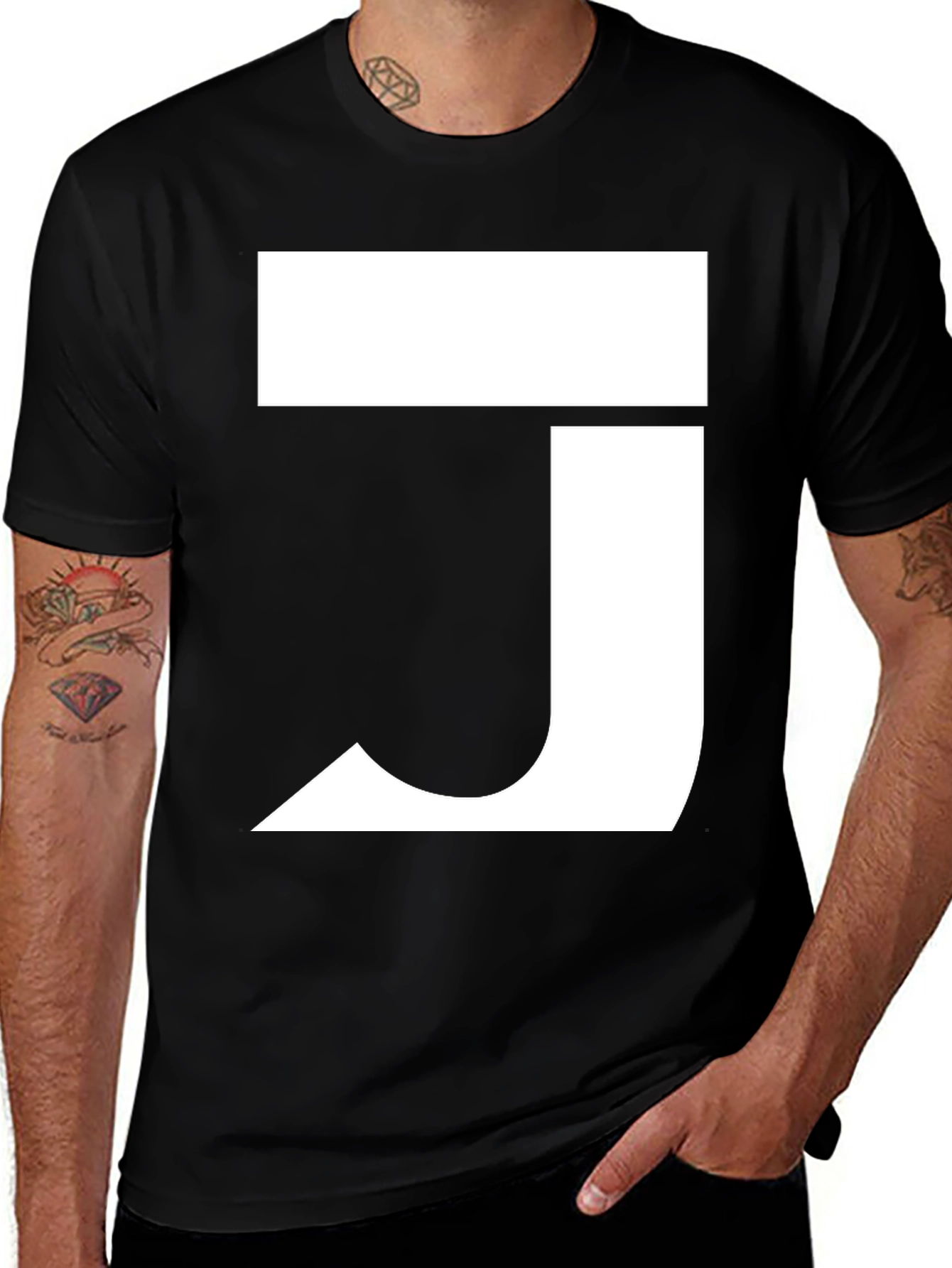 Variant 15 of Bold 'J' Graphic Tee - Modern Style