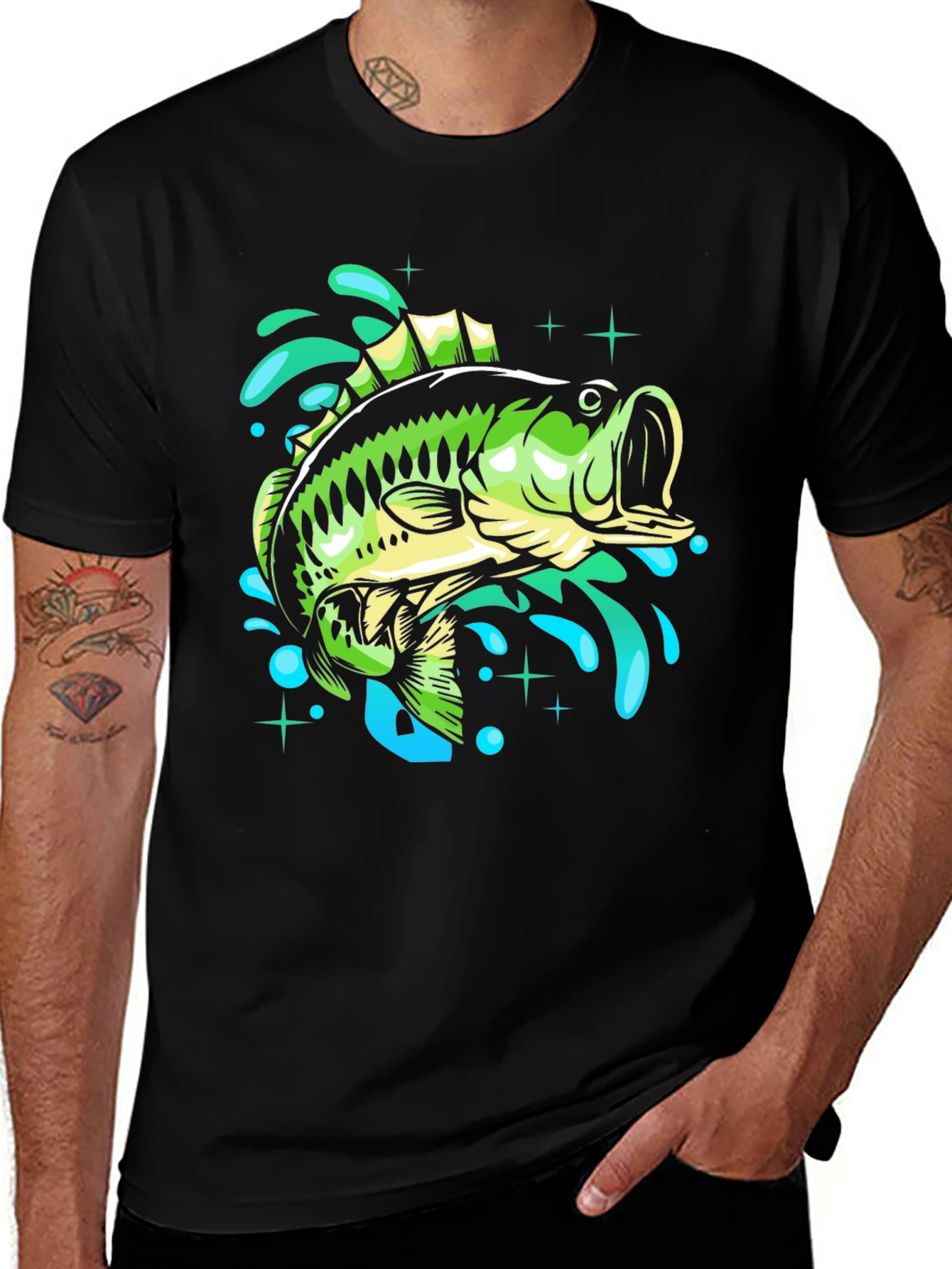 Variant 17 of Bass Fishing Graphic Tee