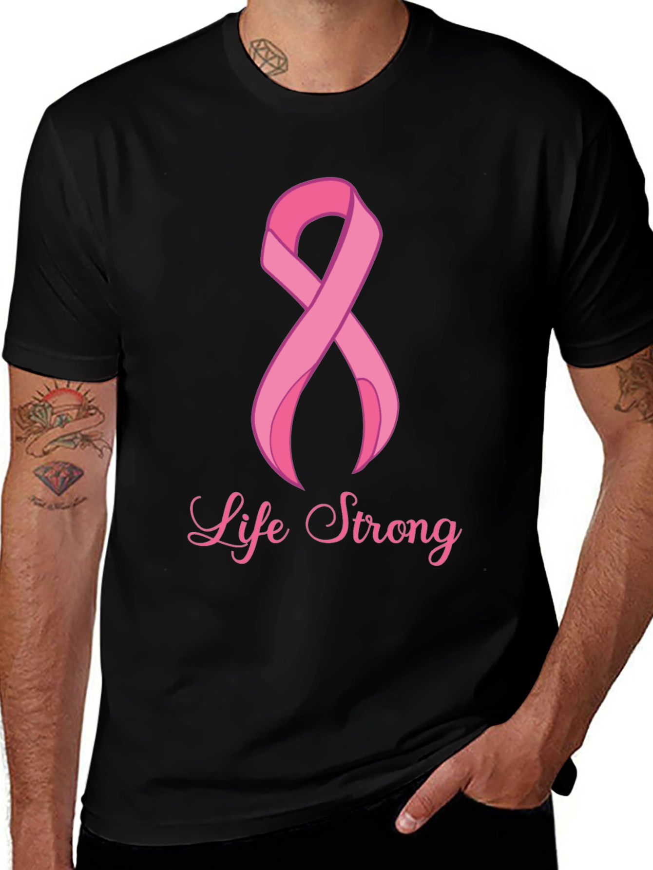 Variant 15 of Life Strong Cancer Awareness Black T-Shirt