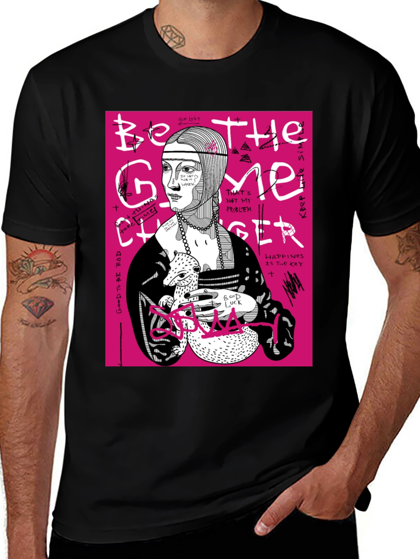 Variant 26 of Be The Game Changer Graphic Tee - Black