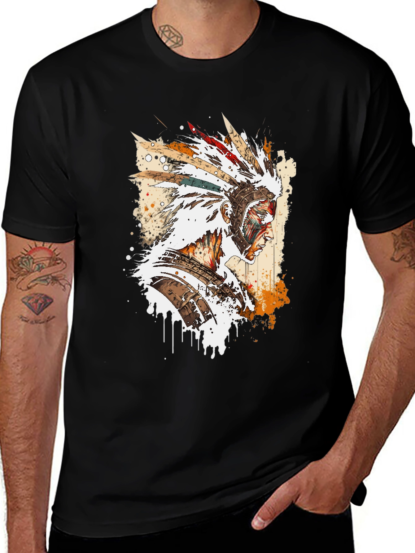 Variant 21 of Native American Headdress T-Shirt - Graphic Tee