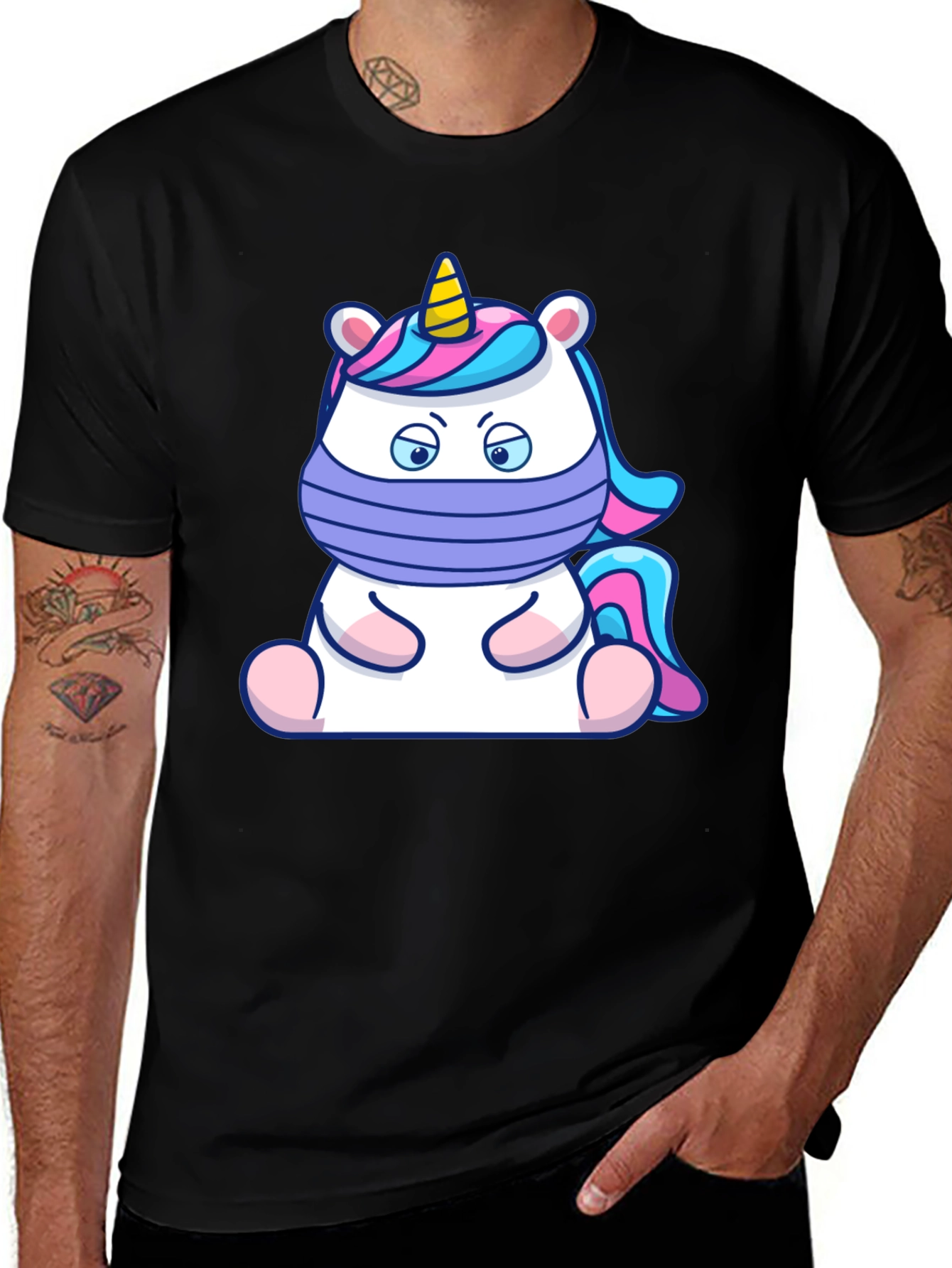 Variant 21 of Unicorn Mask Graphic T-Shirt - Cute Novelty Tee