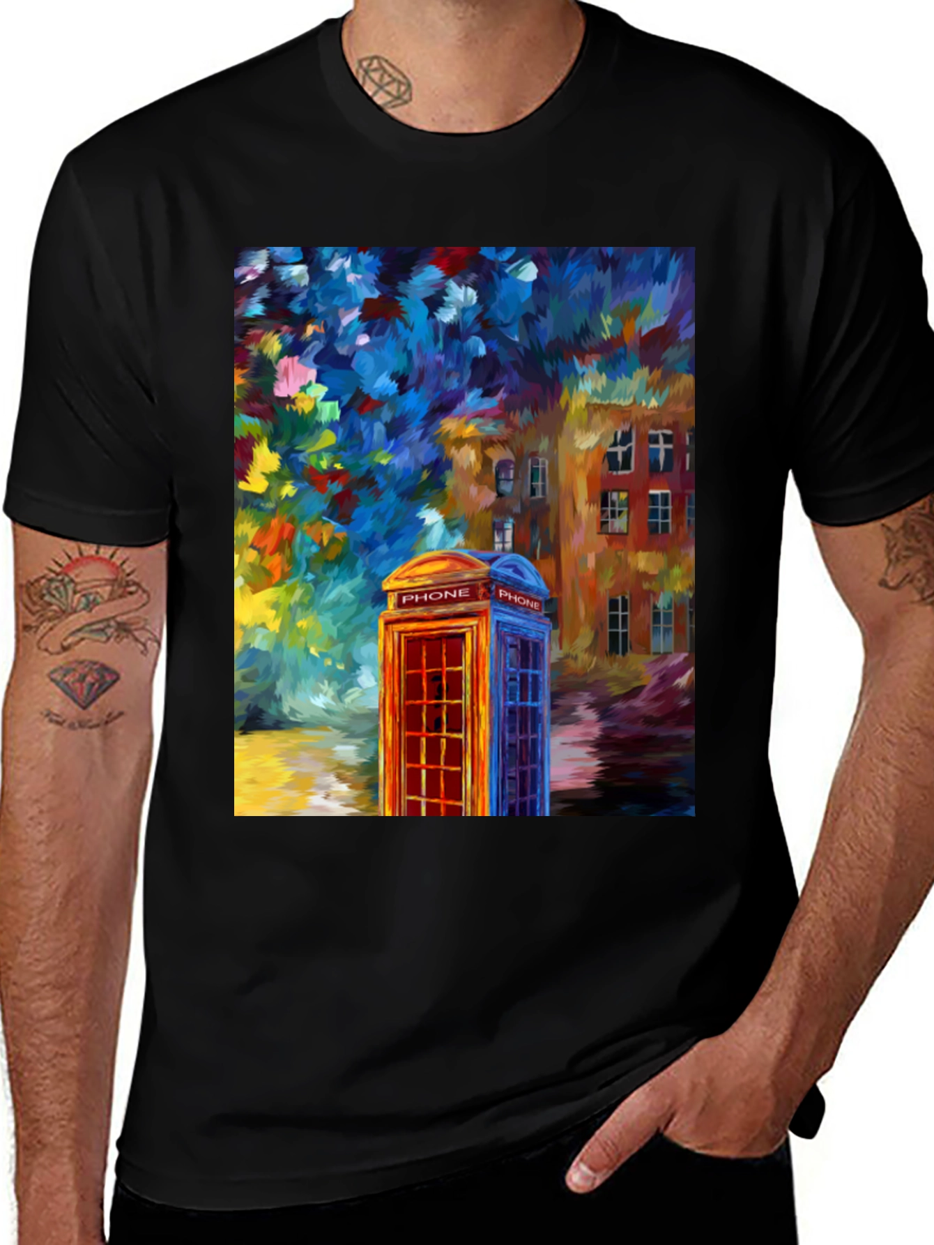Variant 2 of London Phone Booth Art T-Shirt