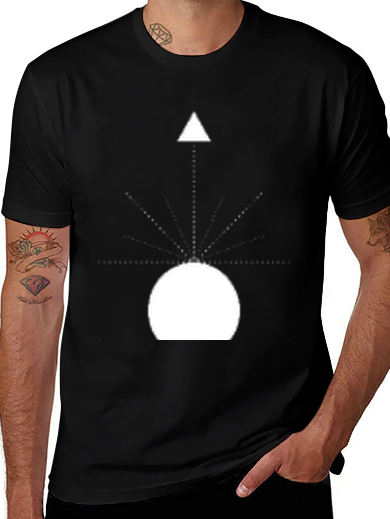 Abstract Graphic Print Black T-Shirt