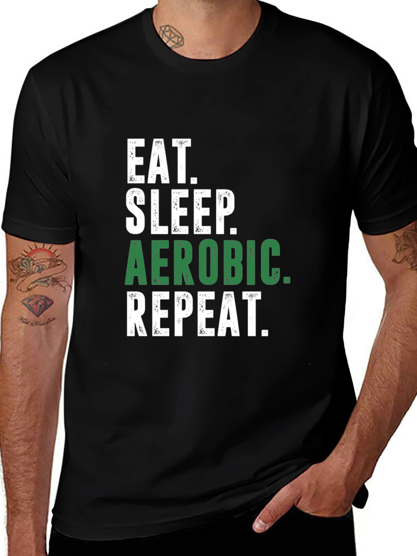 Variant 19 of Eat Sleep Aerobic Repeat Black T-Shirt