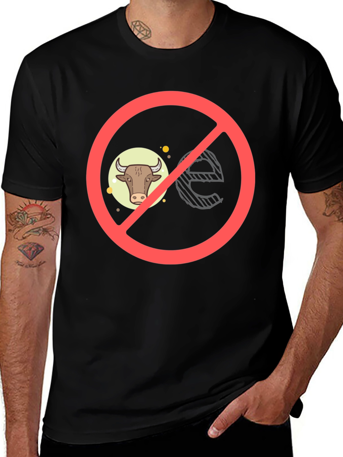 Variant 25 of No Bull T-Shirt: Stylish Black Tee