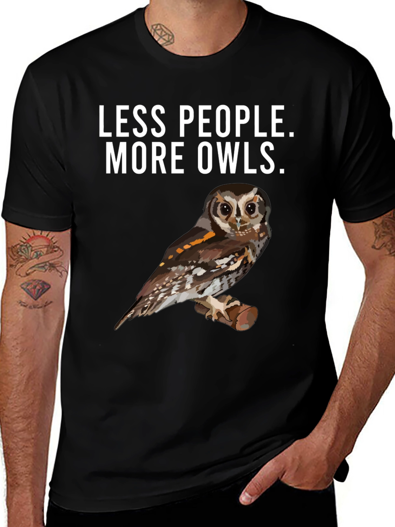 Variant 14 of Less People More Owls Graphic T-Shirt