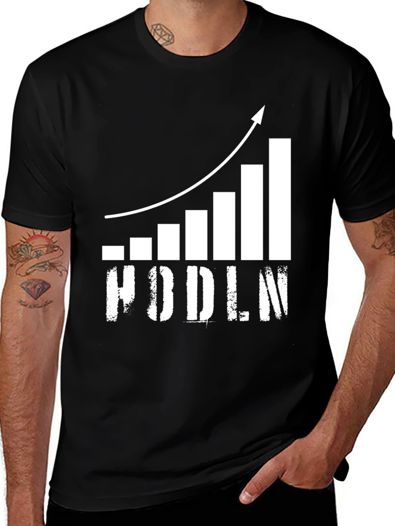 Variant 20 of HODLN Crypto T-Shirt: Bull Market Graph Design
