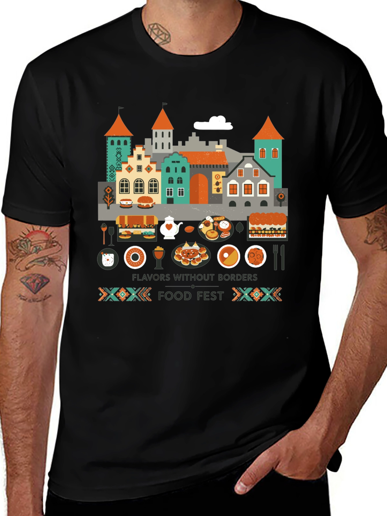 Variant 14 of Flavors Without Borders T-Shirt - Food Fest Edition