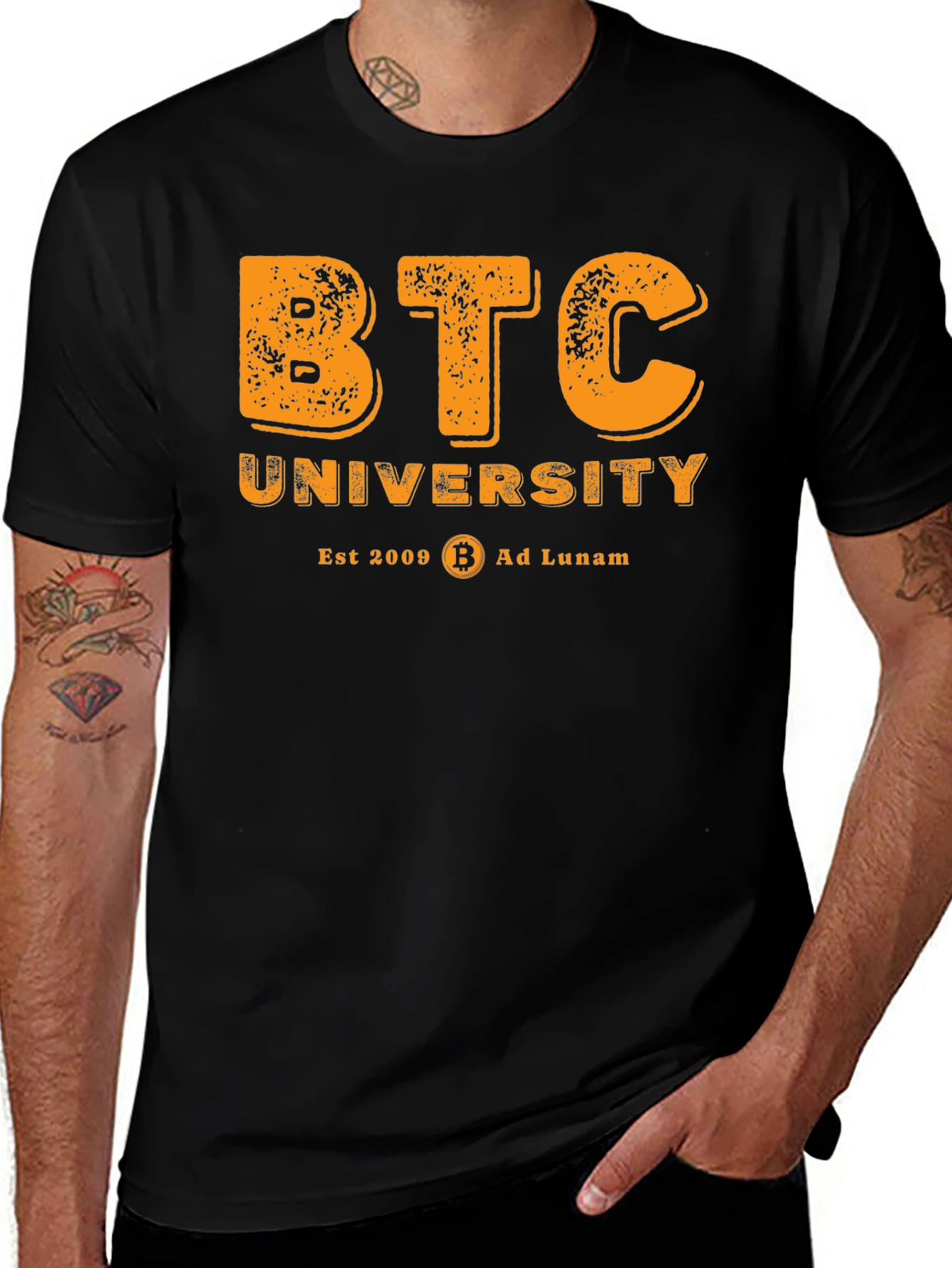 Variant 6 of BTC University T-Shirt - Bitcoin Crypto Tee