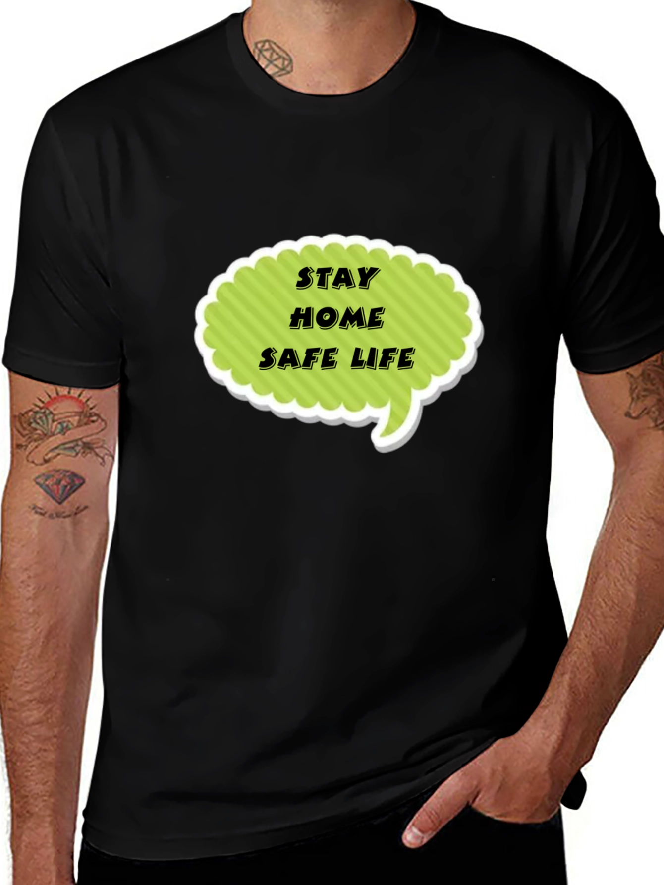 Variant 13 of Stay Home Safe Life Graphic Tee
