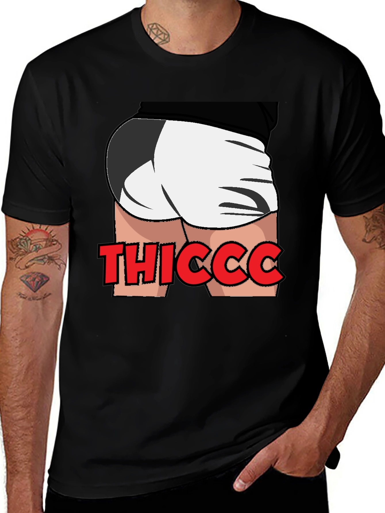 Variant 5 of THICCC T-Shirt - Black Cotton Tee