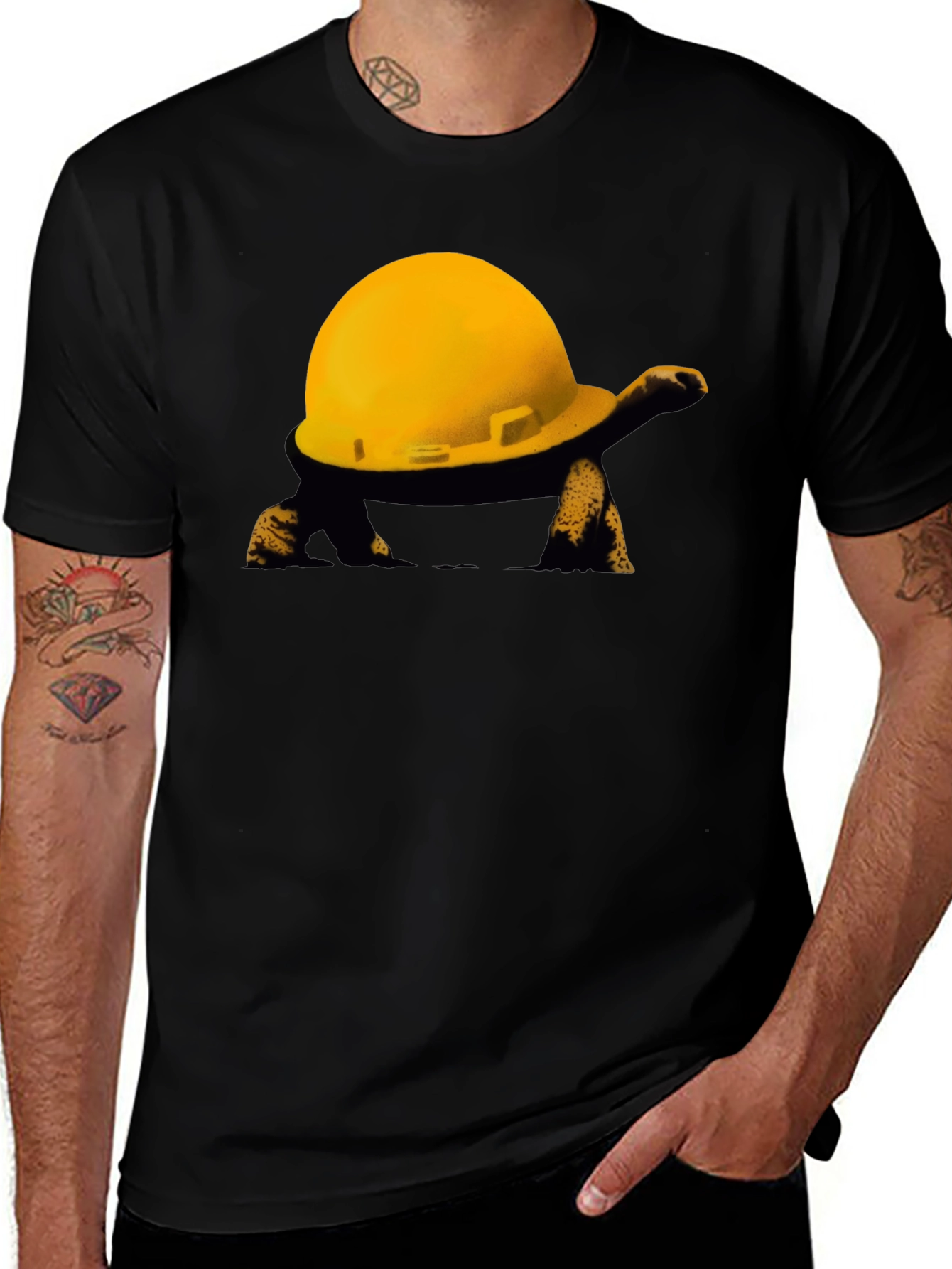 Variant 23 of Construction Turtle T-Shirt - Funny Hard Hat Tee
