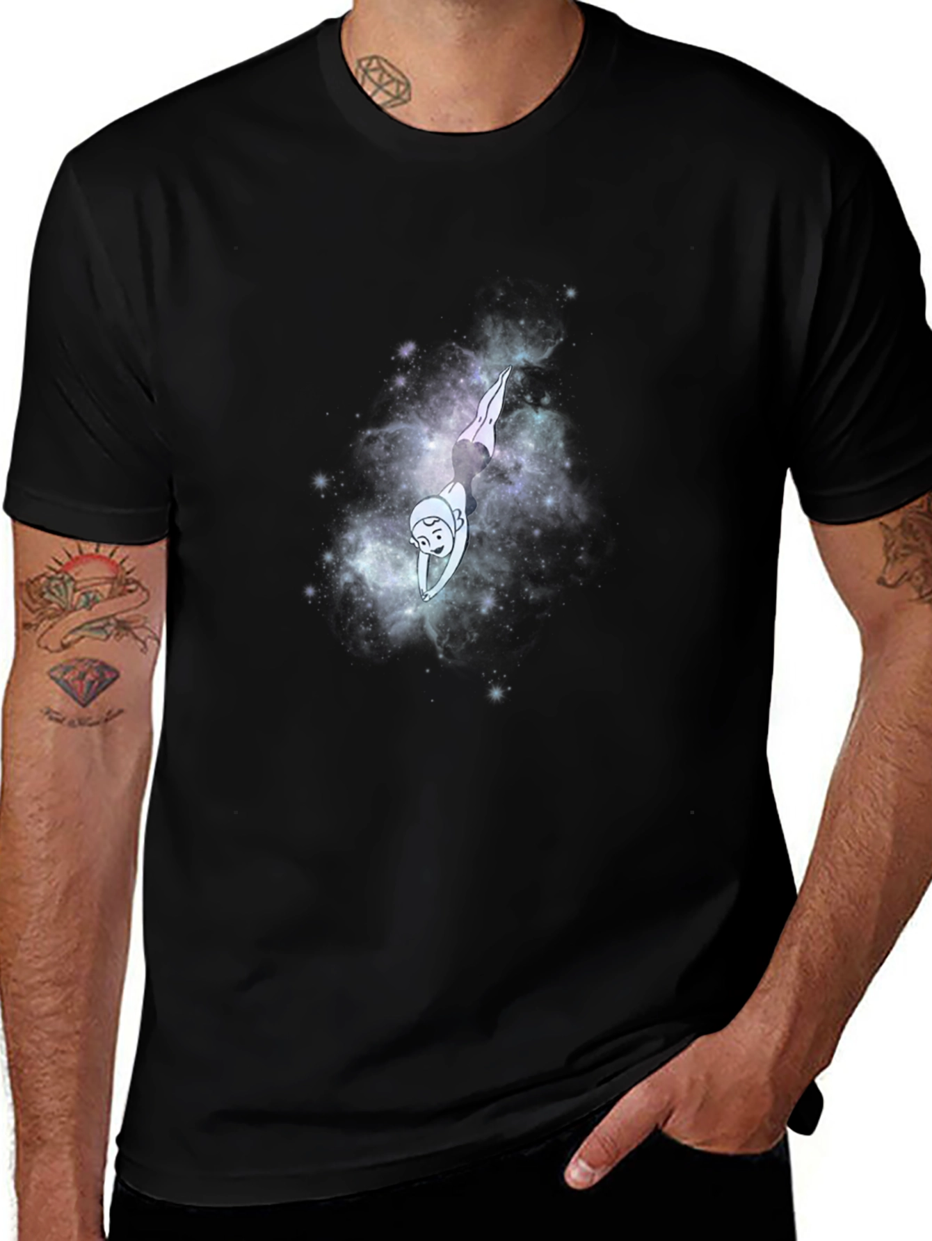 Variant 30 of Galaxy Diver Men's Black T-Shirt