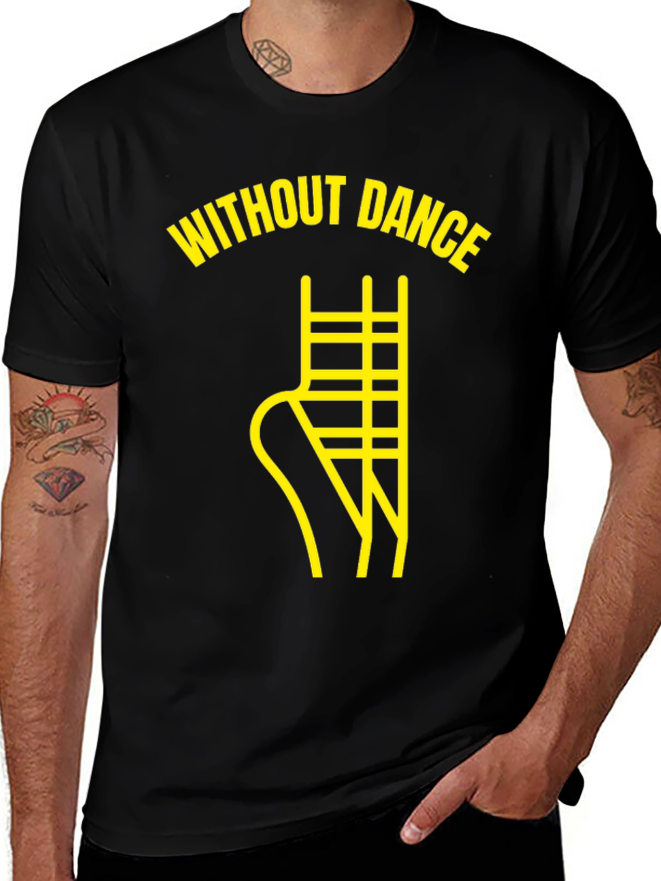 Variant 8 of Without Dance Graphic Tee - Black