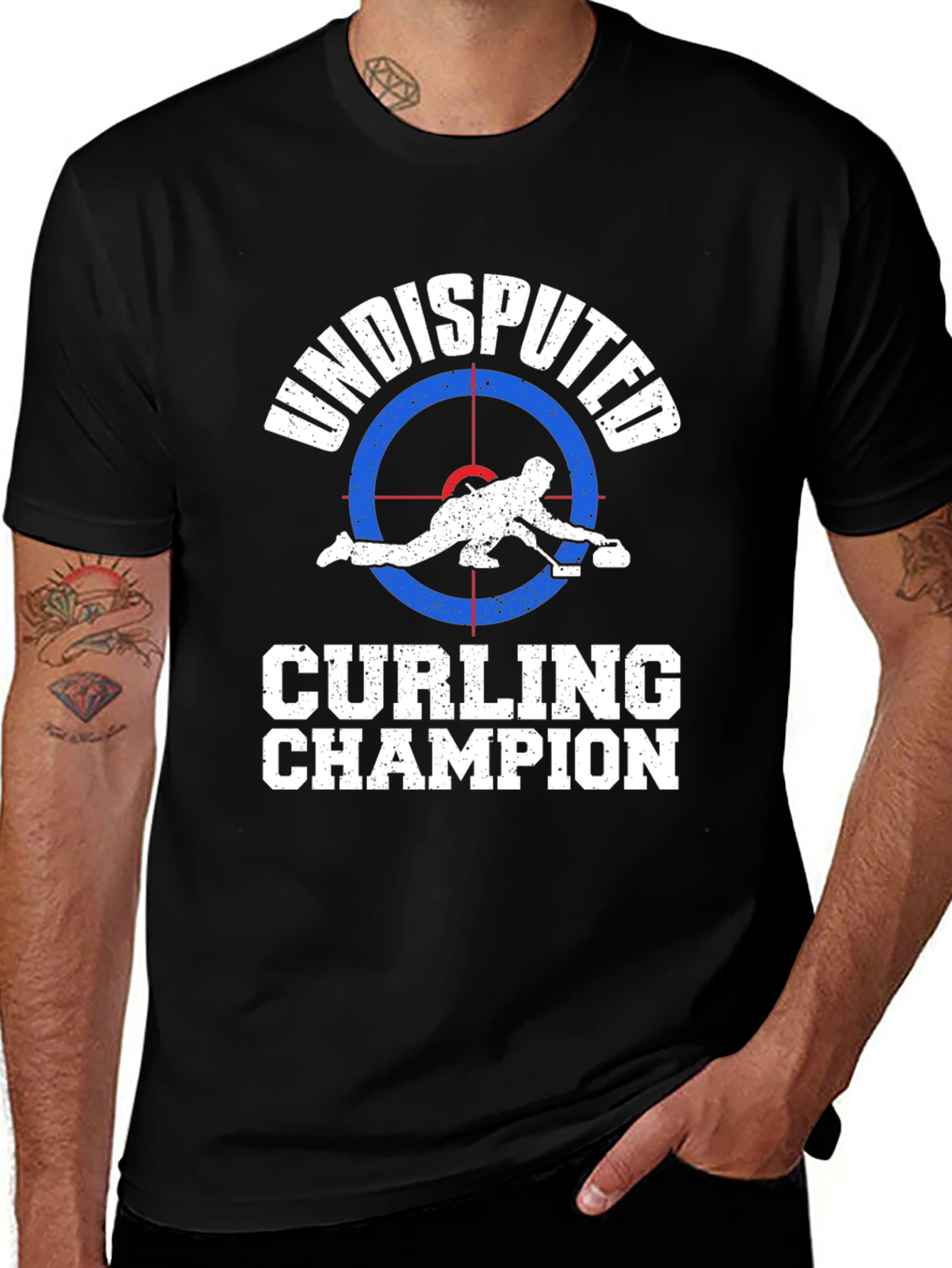 Variant 23 of Undisputed Curling Champion Black T-Shirt