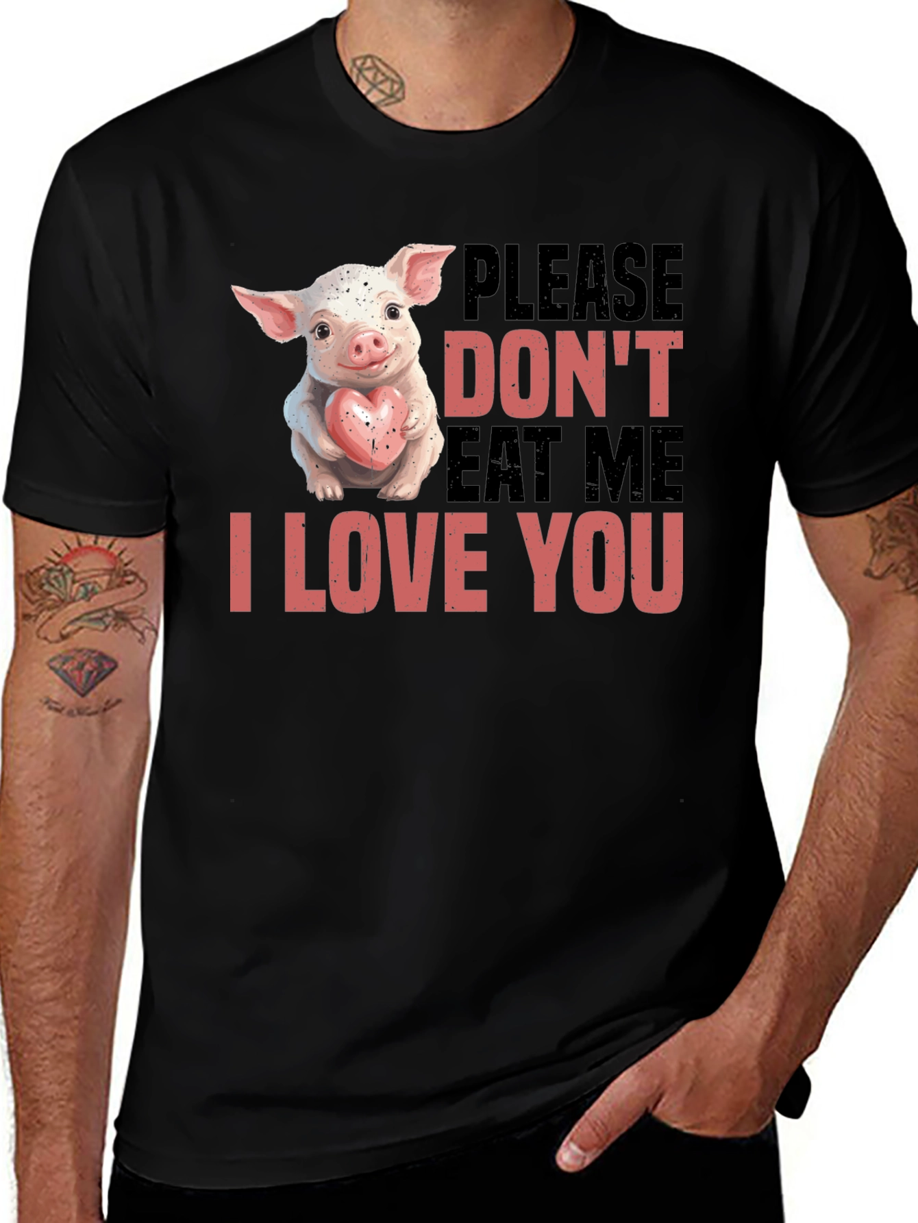 Variant 20 of Cute Pig T-Shirt - Please Don't Eat Me, I Love You