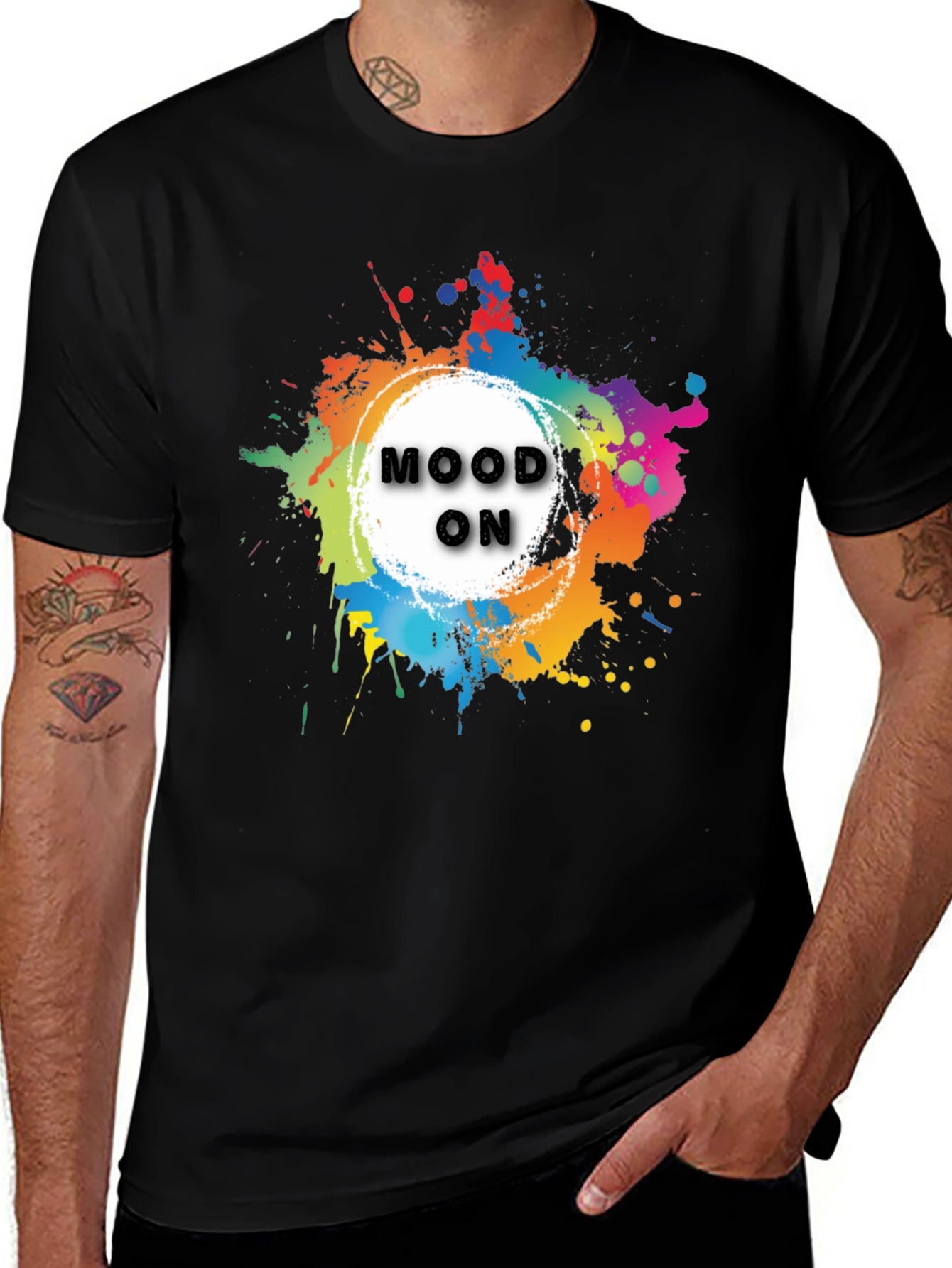 Variant 24 of Mood On Graphic Tee - Stylish Men's Black T-Shirt
