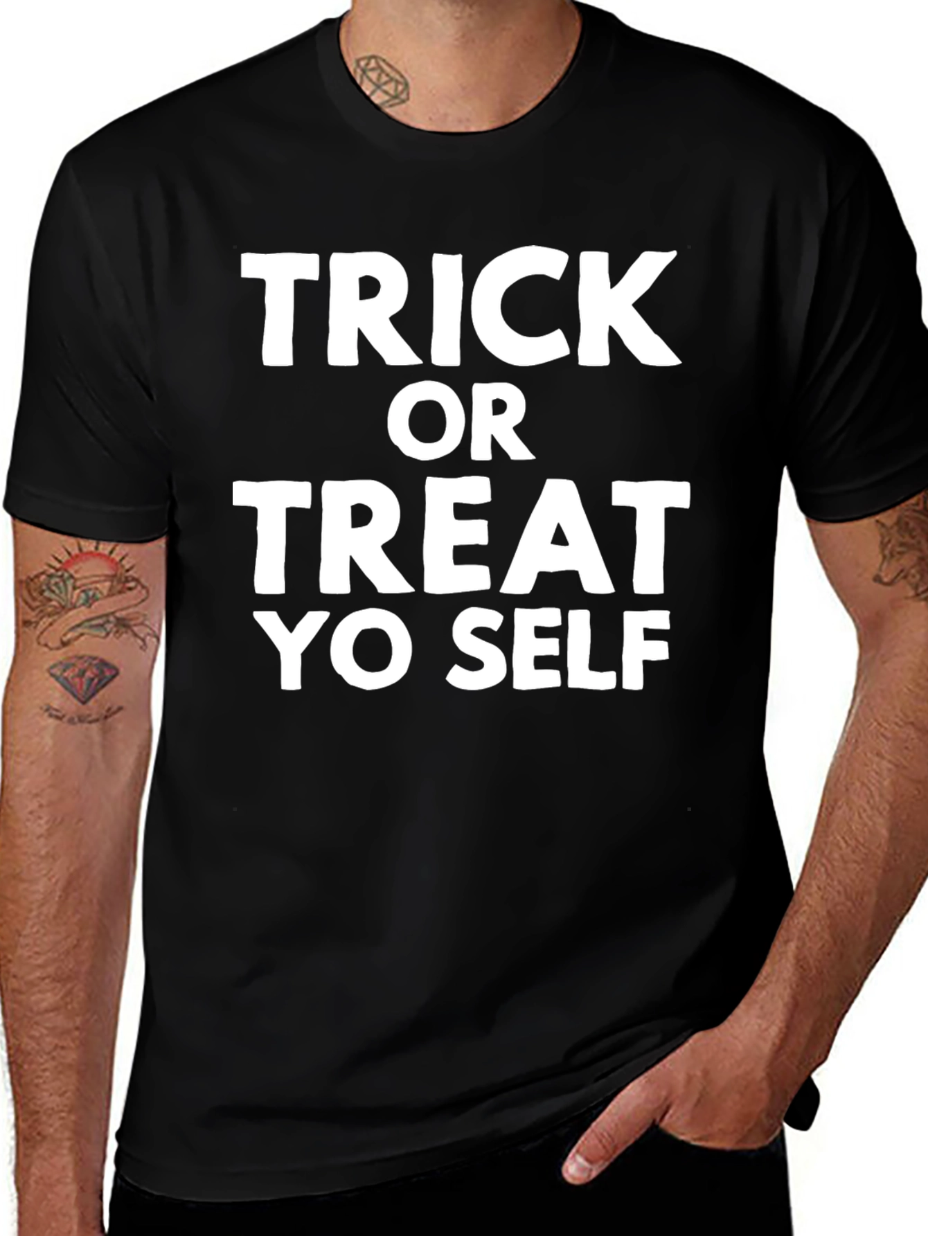 Variant 6 of Trick or Treat Yo Self Black T-Shirt