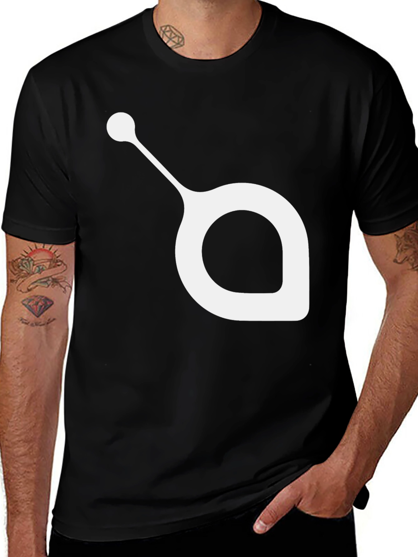 Variant 10 of Modern Black T-Shirt with Abstract White Design