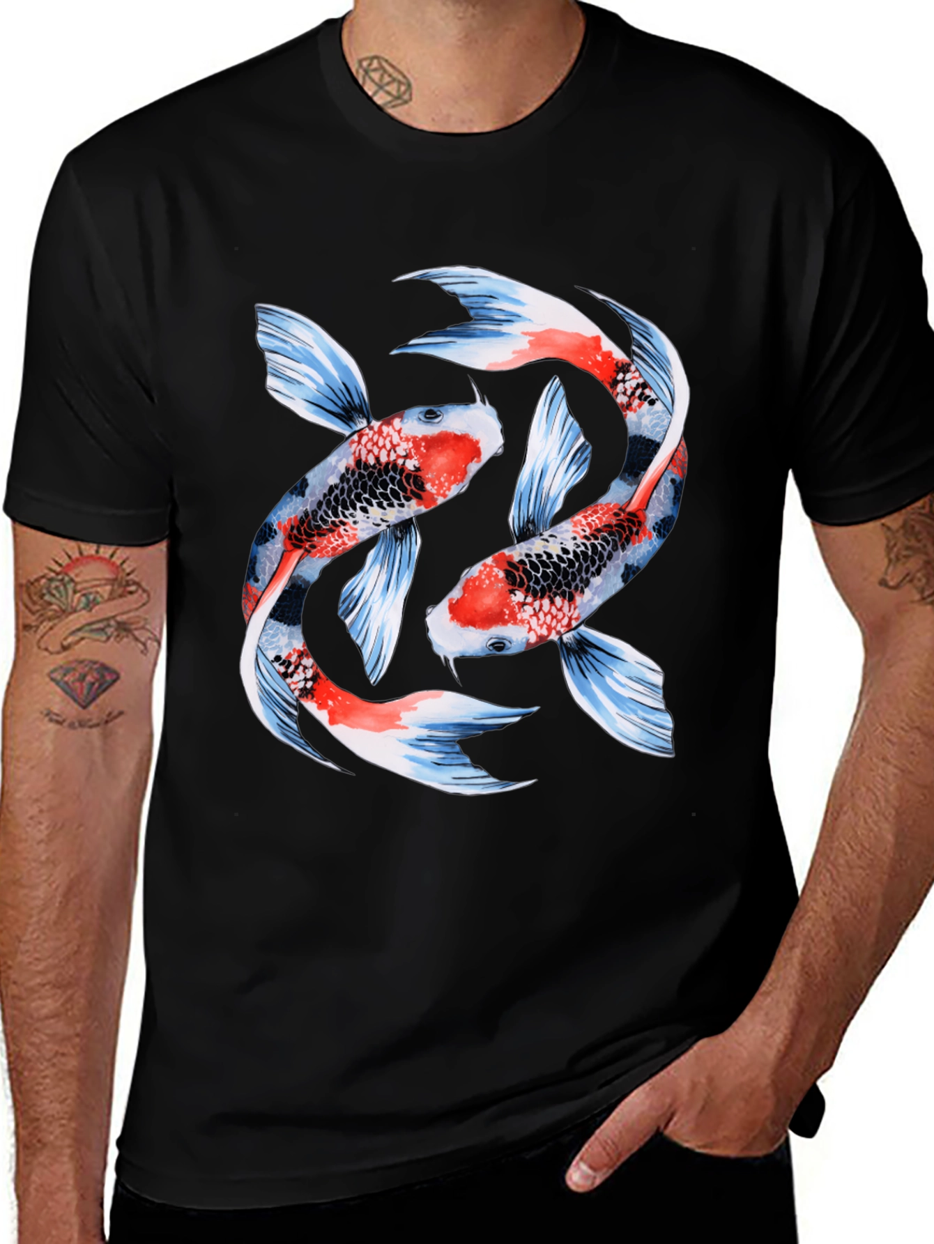 Variant 19 of Koi Fish Yin Yang Graphic Tee
