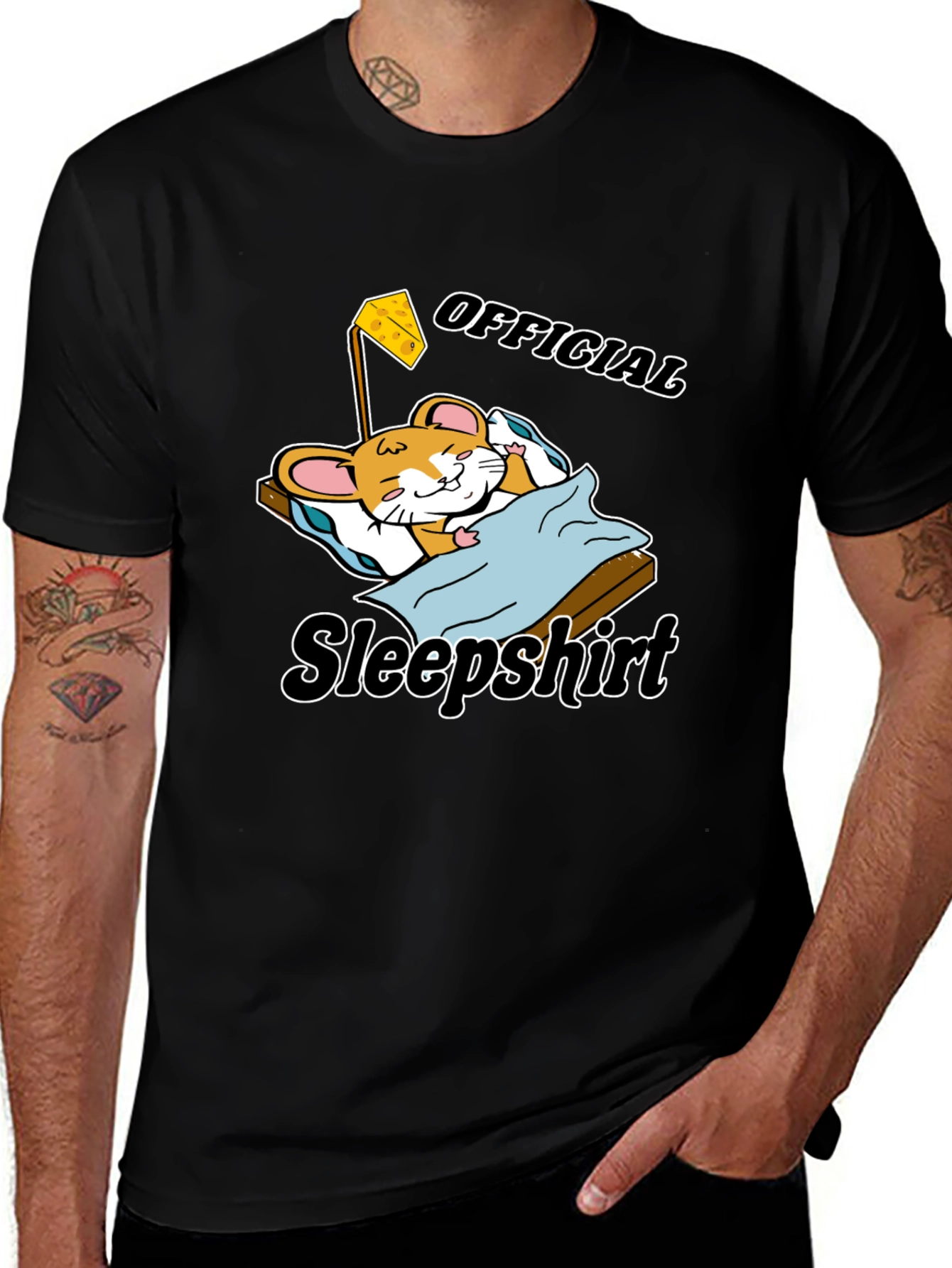 Variant 14 of Official Sleepshirt Hamster Tee - Black