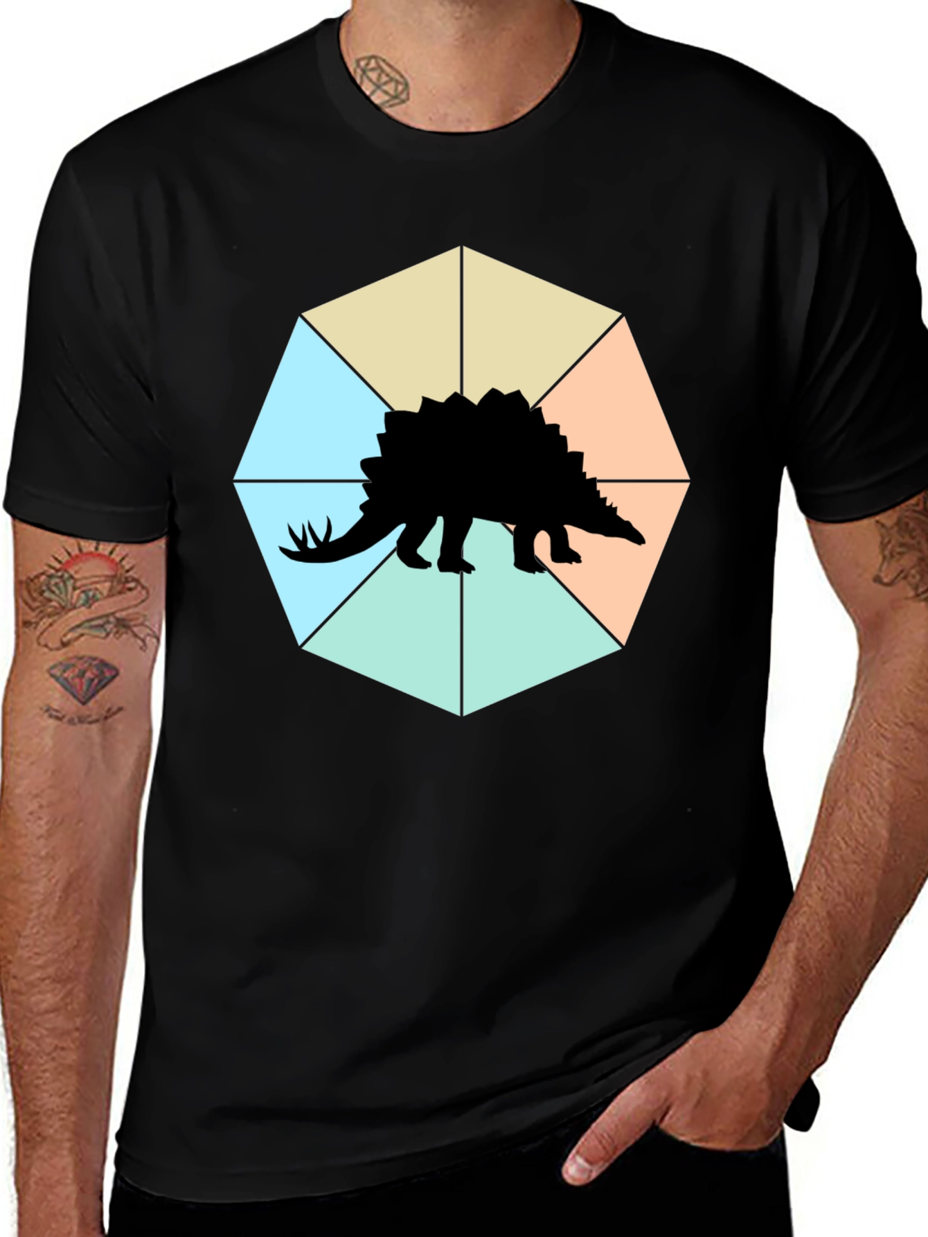 Stegosaurus Tee: Geometric Dino Style!