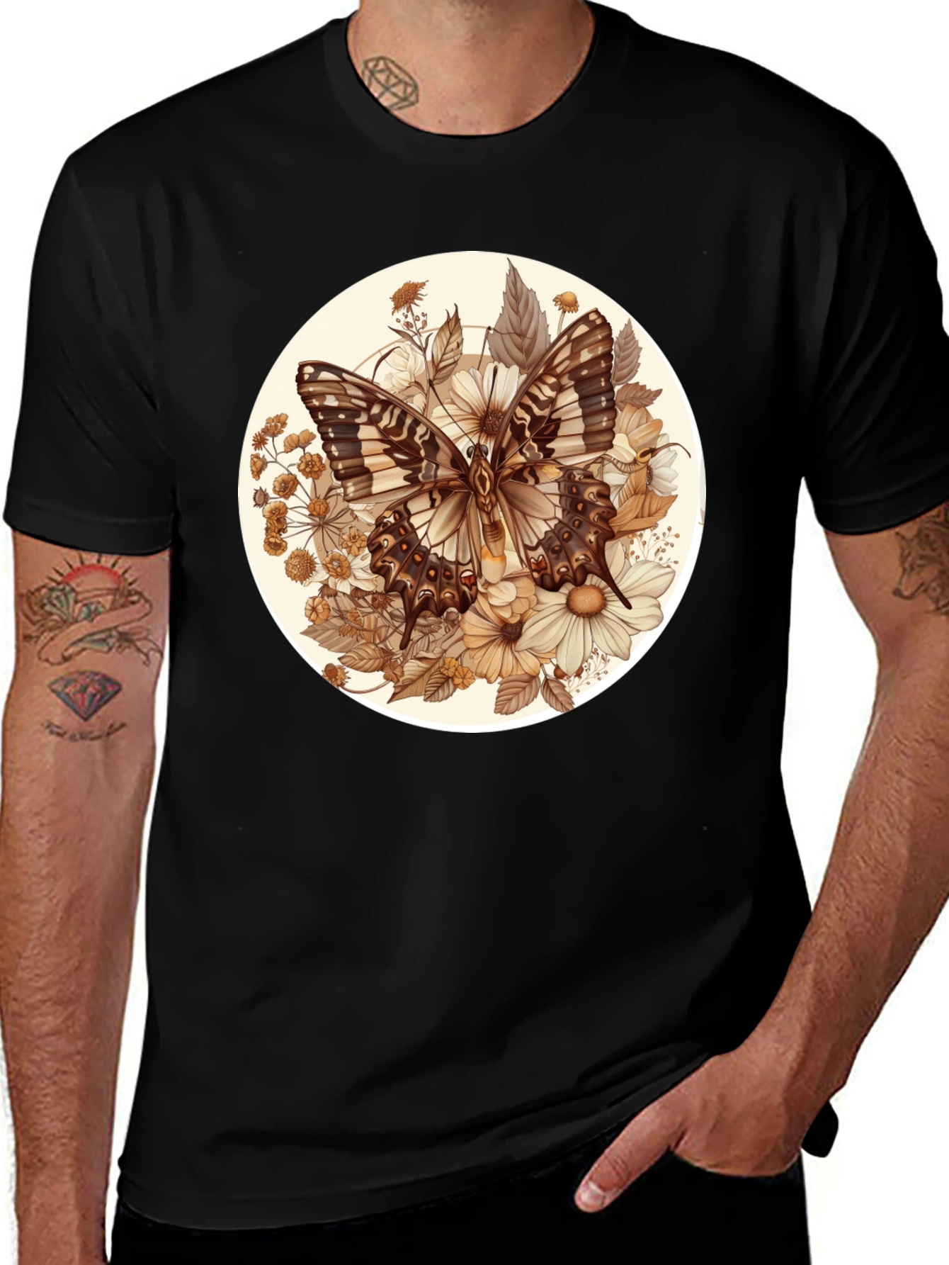Variant 14 of Butterfly Floral Graphic T-Shirt