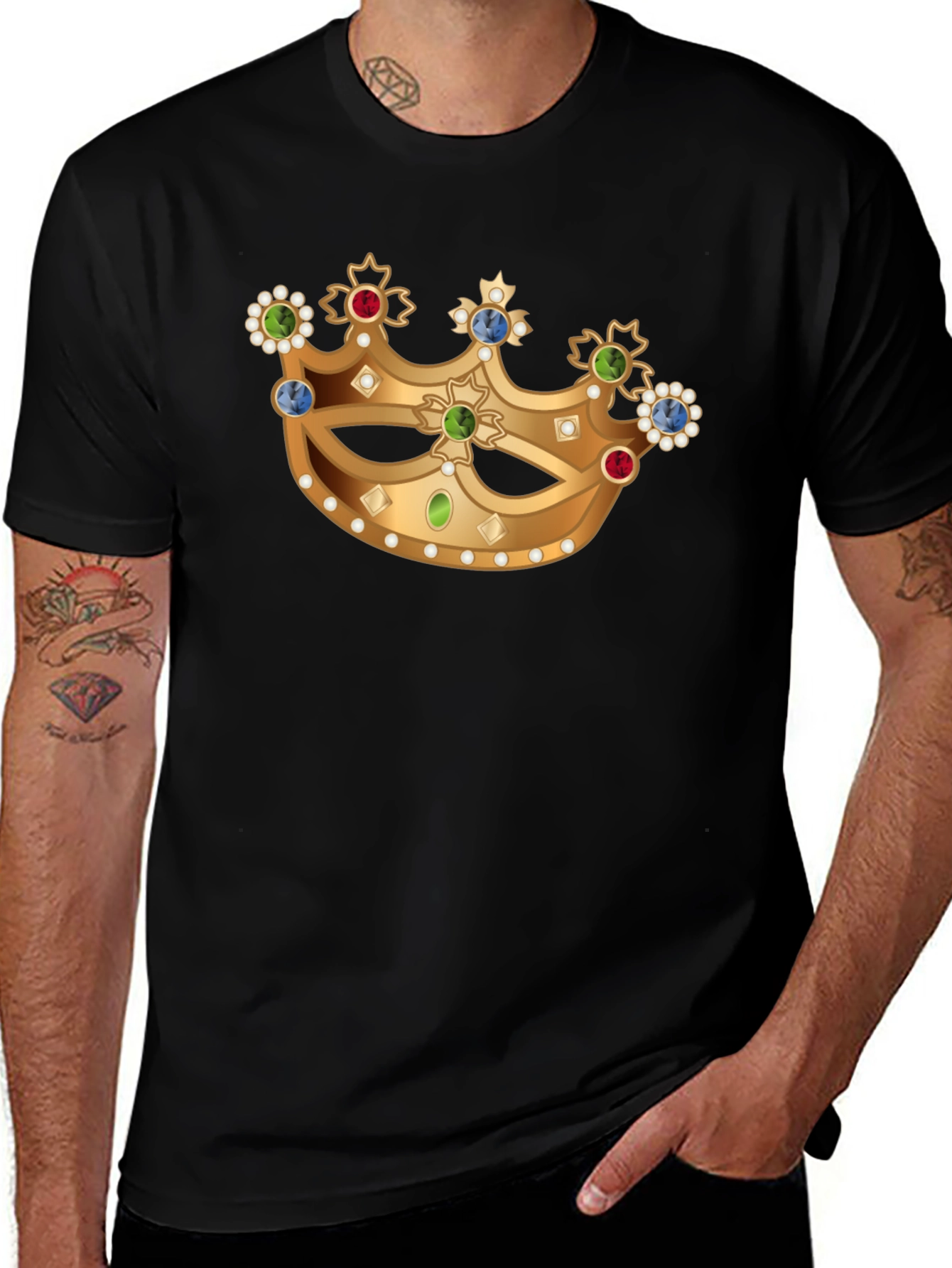 Variant 8 of Crown Graphic Print Black T-Shirt