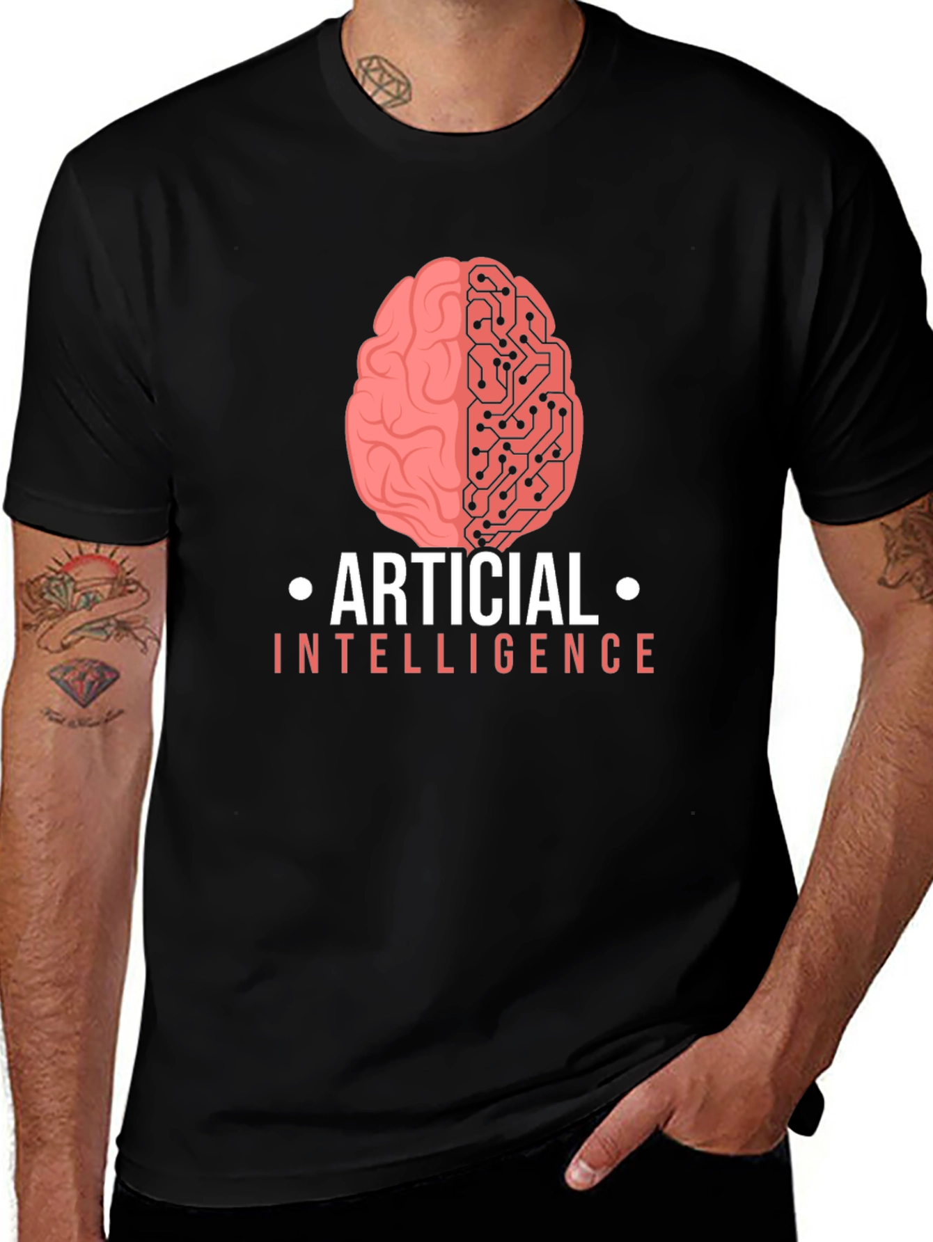 Variant 11 of Artificial Intelligence Brain Graphic T-Shirt