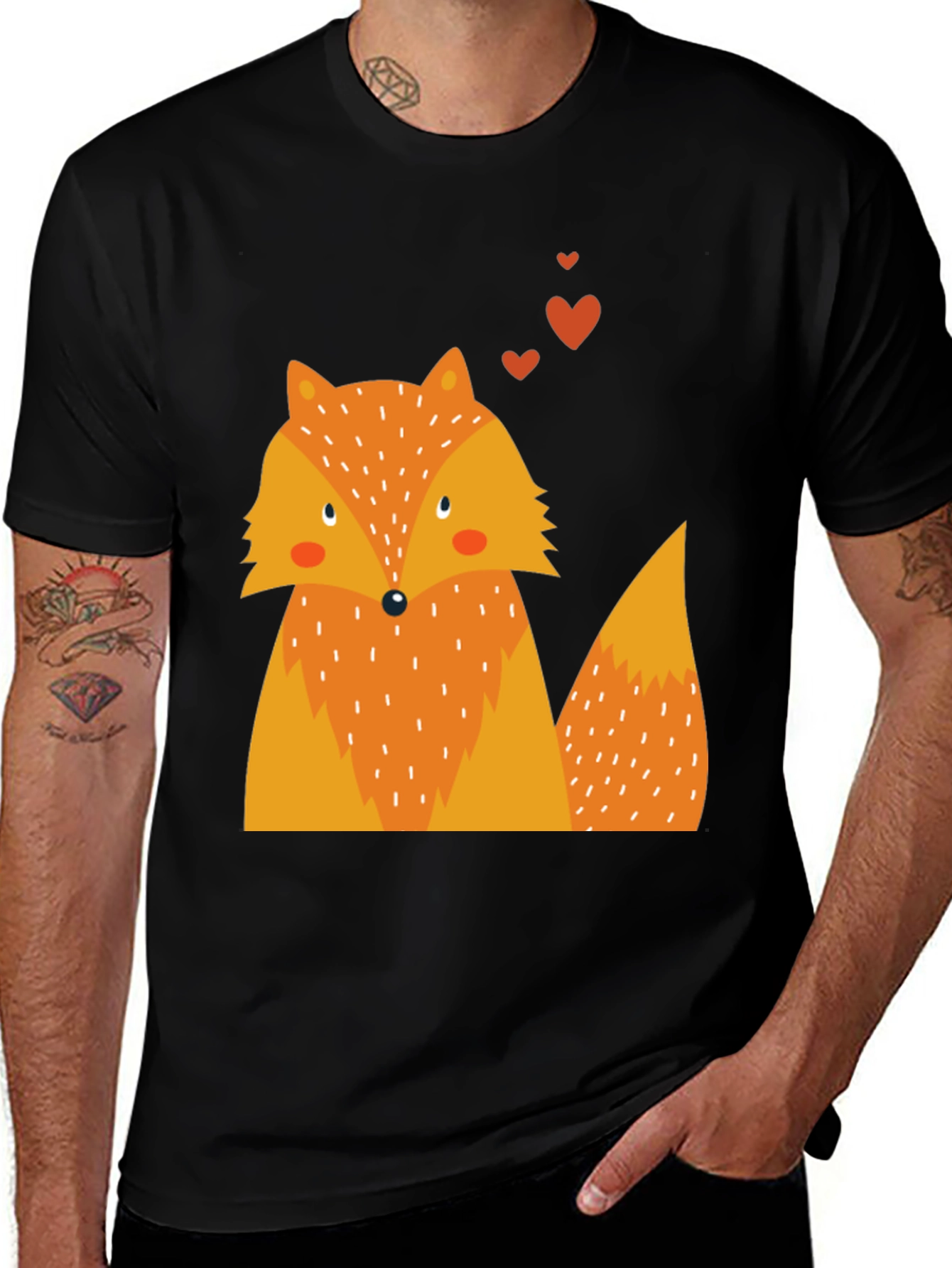 Variant 26 of Fox Love Graphic Tee - Soft Cotton Blend